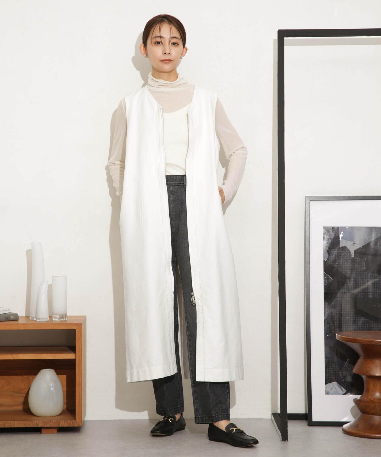 Odub/別注 ヘビーネル ベストワンピース