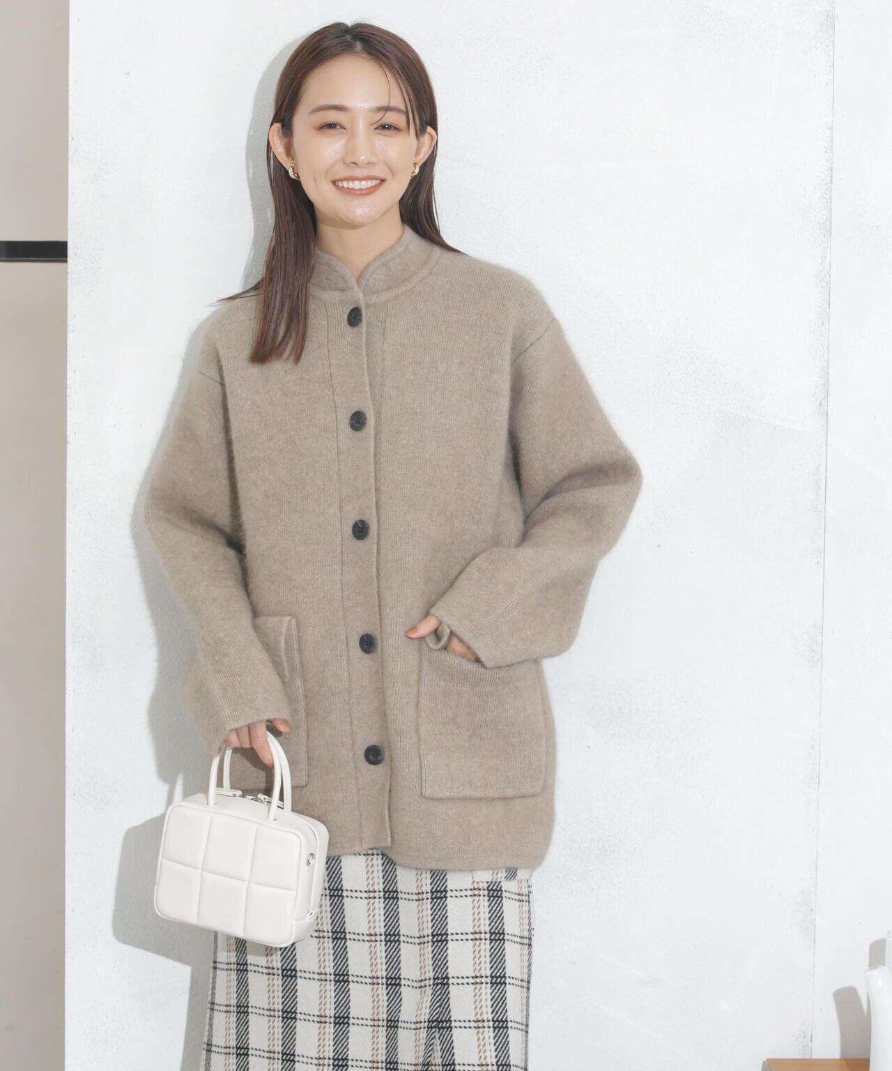 店舗良い casa fline/ラクーンミックスカーディガンコート ジャケット・アウター