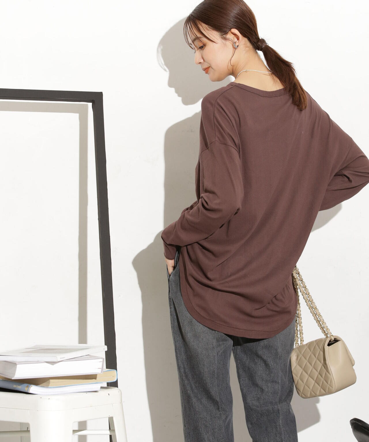 Robert P. Miller/別注 ライトパネルリブ ロングスリーブ TEE 6713223015