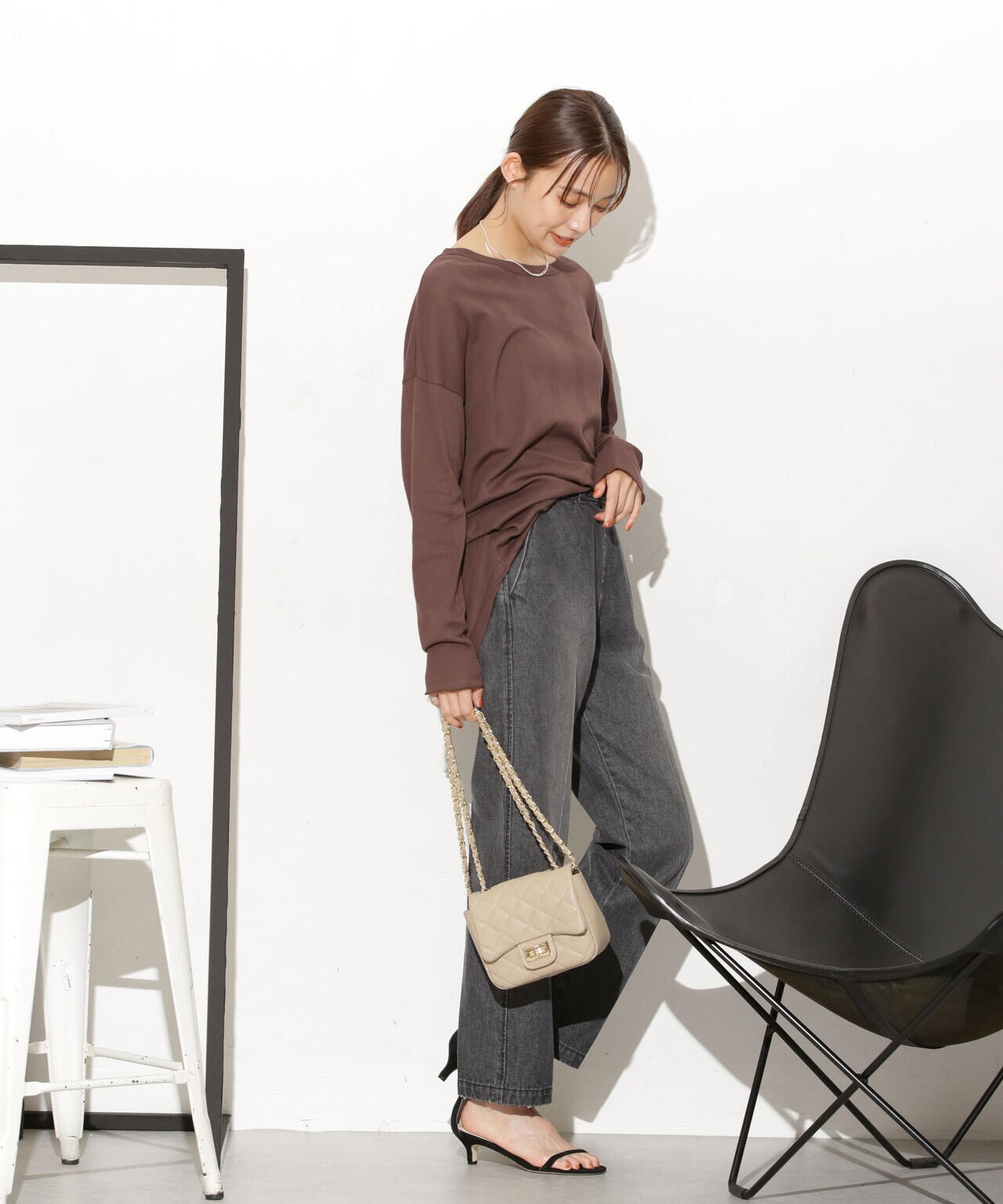 Robert P. Miller/別注 ライトパネルリブ ロングスリーブ TEE 6713223015