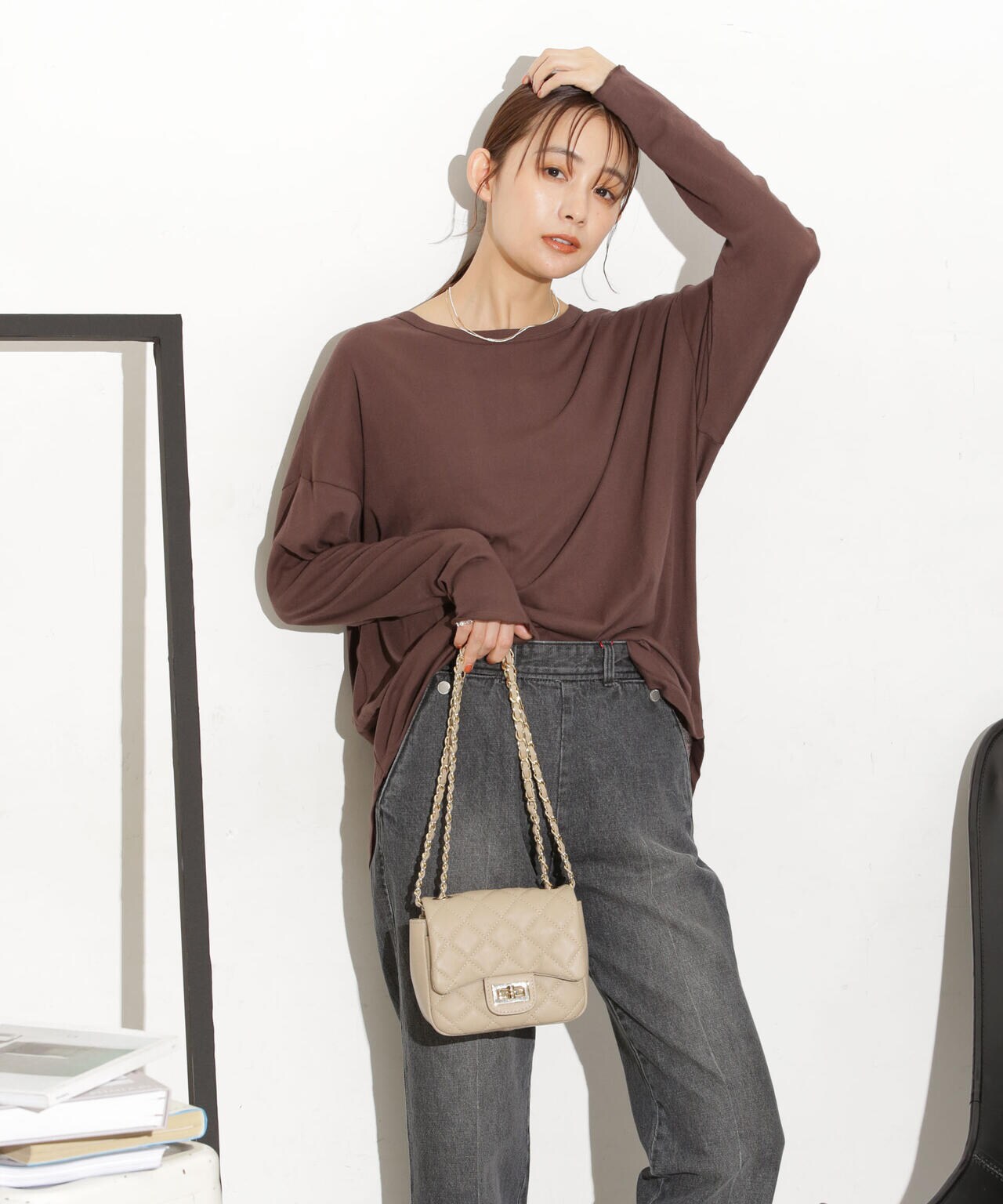 Robert P. Miller/別注 ライトパネルリブ ロングスリーブ TEE 6713223015