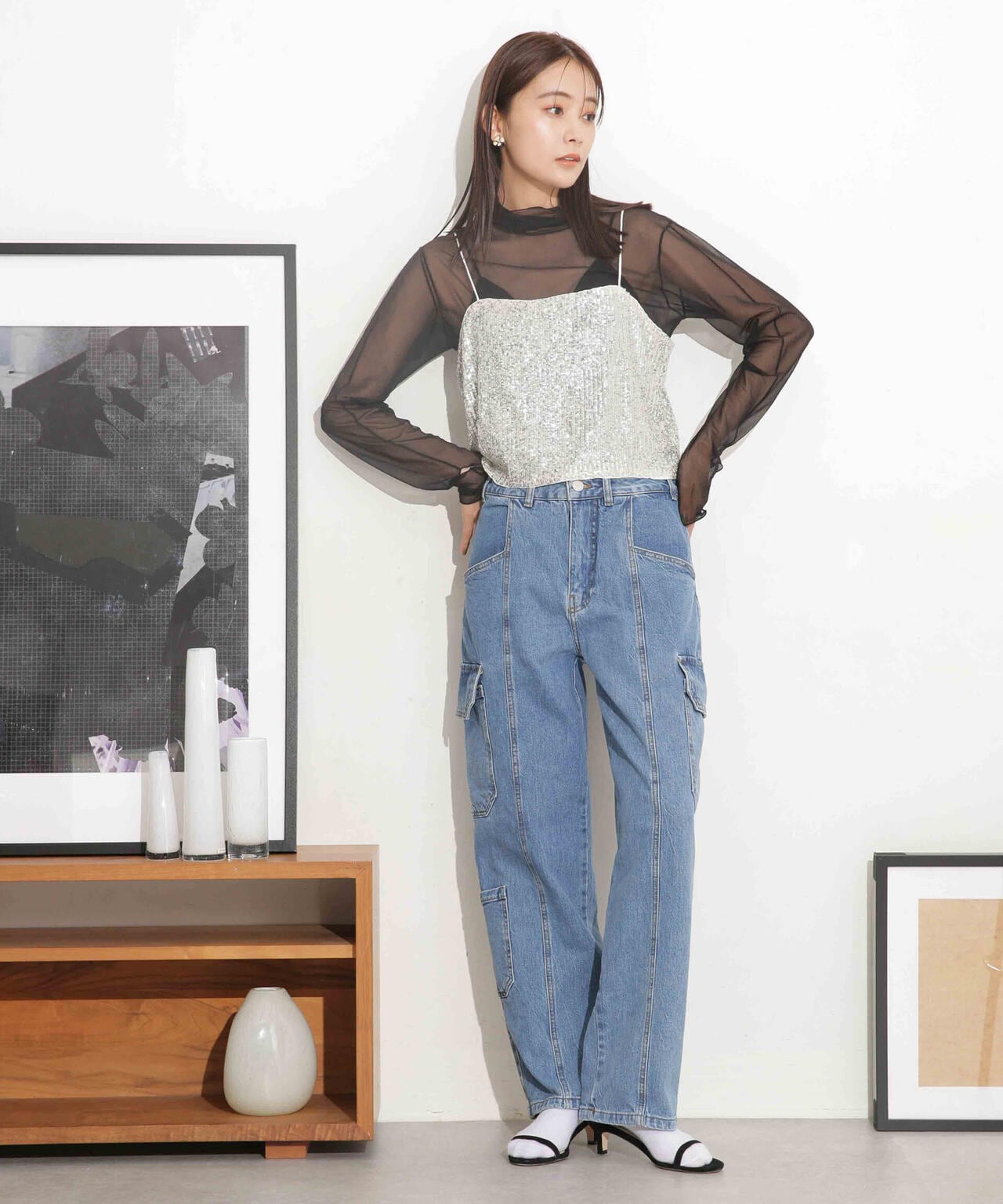 Baum und Pferdgarten/JOVANA Sequinsチューブキャミ 6713224001