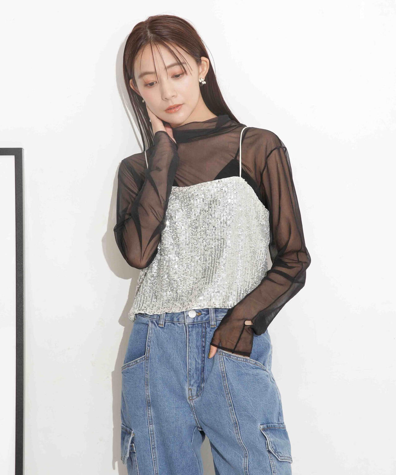 Baum und Pferdgarten/JOVANA Sequinsチューブキャミ 6713224001