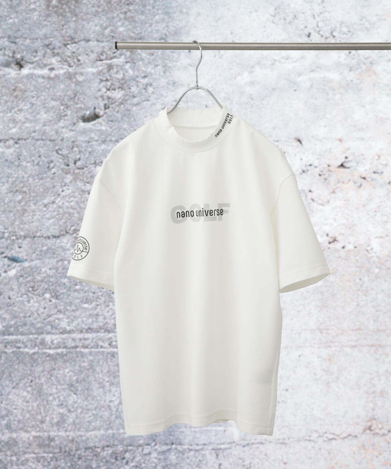 nano universe GOLF / モックネック 半袖 ワイドロゴ