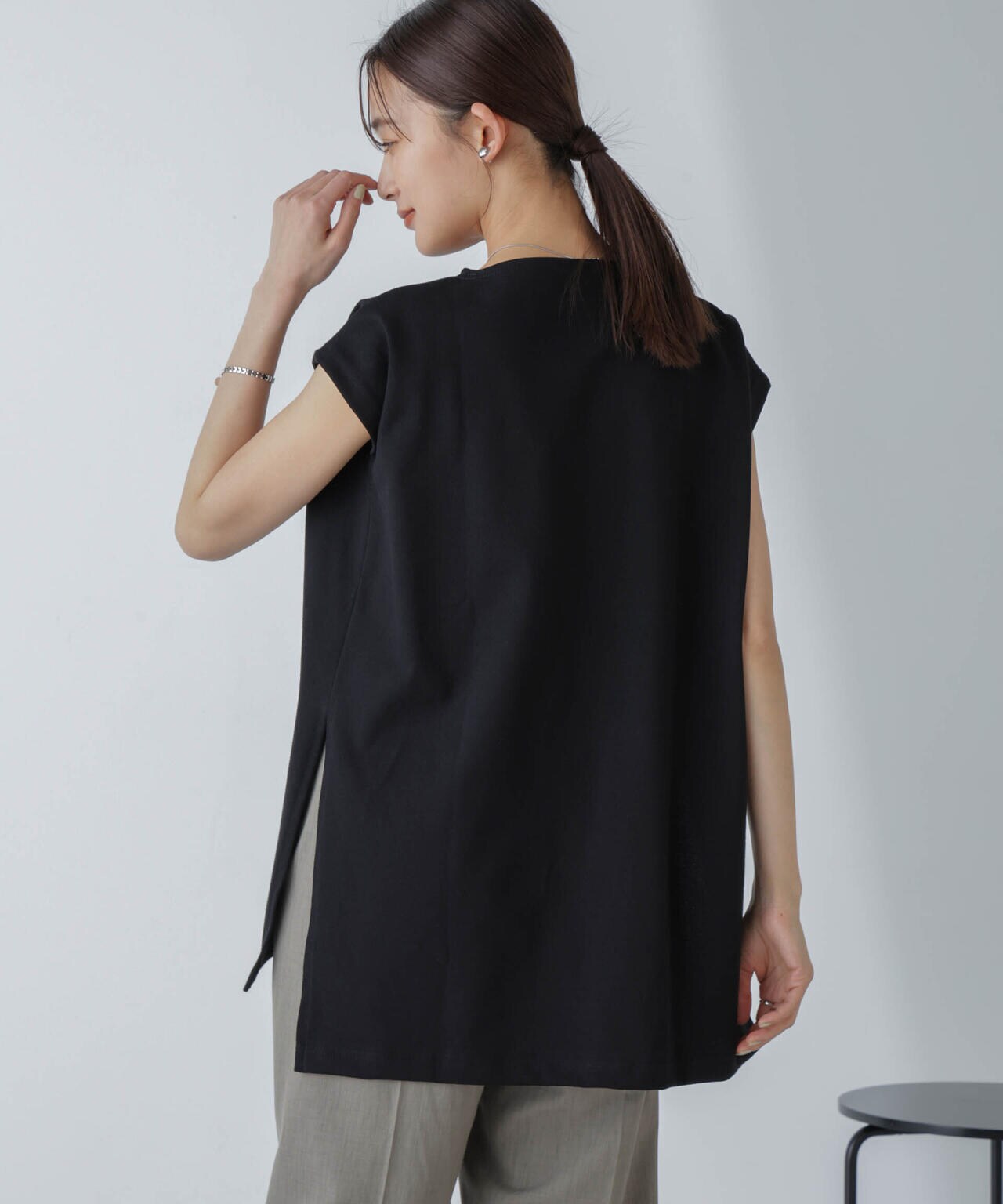ORCIVAL／ロングスリット スリーブレス ボートネック PO ORCIVAL / ロングスリット スリーブレス ボートネック PO