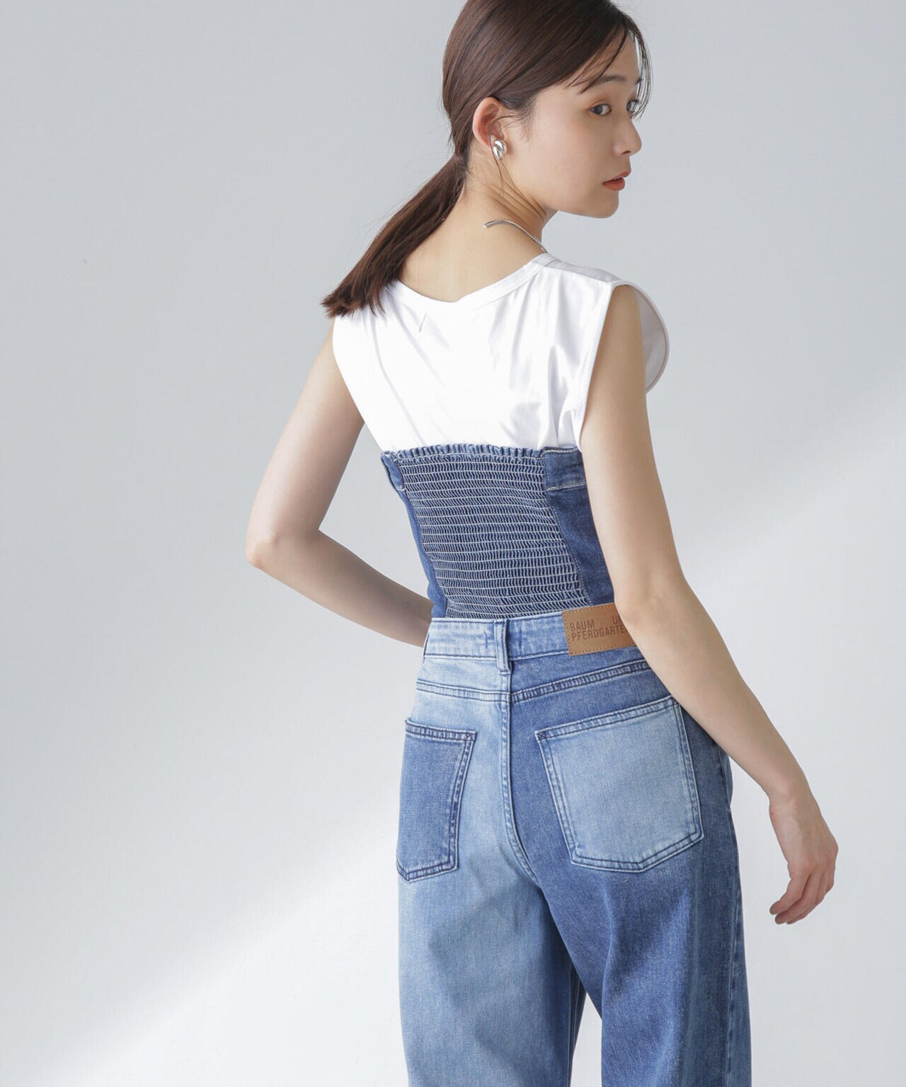 Baum und Pferdgarten/MANDI ORGANIC COTTON Denimビスチェ 6714125001