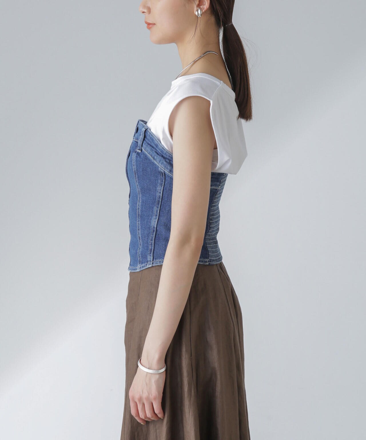 Baum und Pferdgarten/MANDI ORGANIC COTTON Denimビスチェ 6714125001