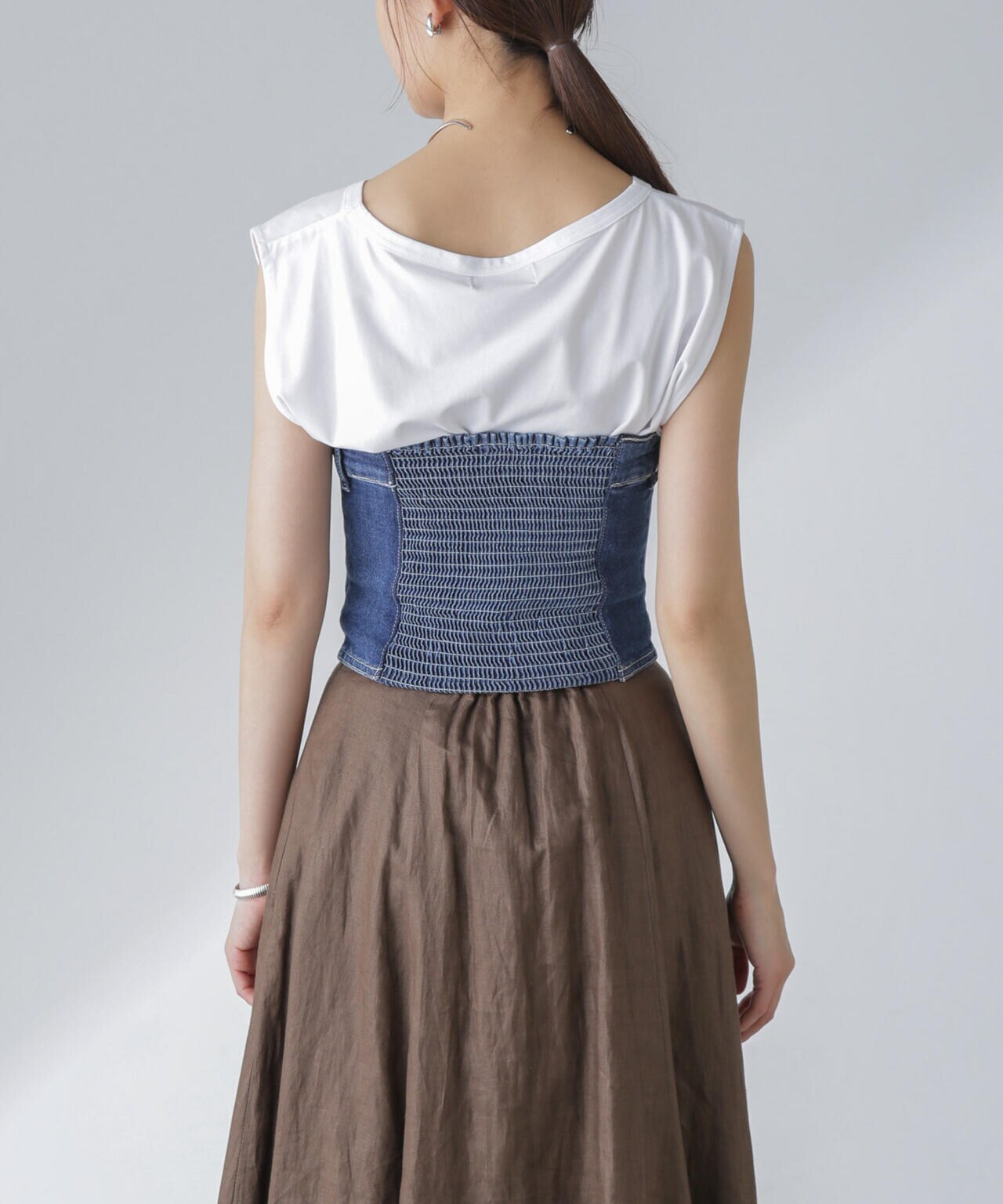 Baum und Pferdgarten/MANDI ORGANIC COTTON Denimビスチェ 6714125001