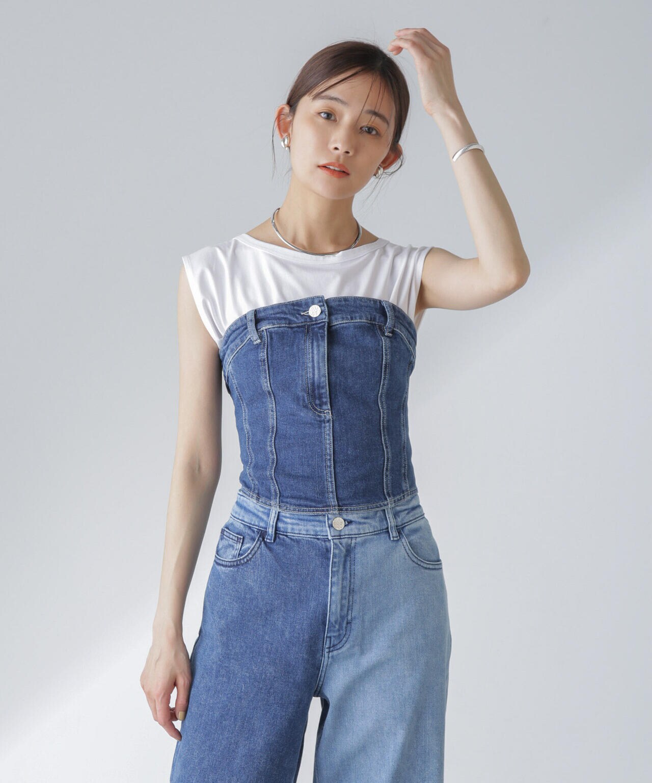 Baum und Pferdgarten / MANDI ORGANIC COTTON Denimビスチェ