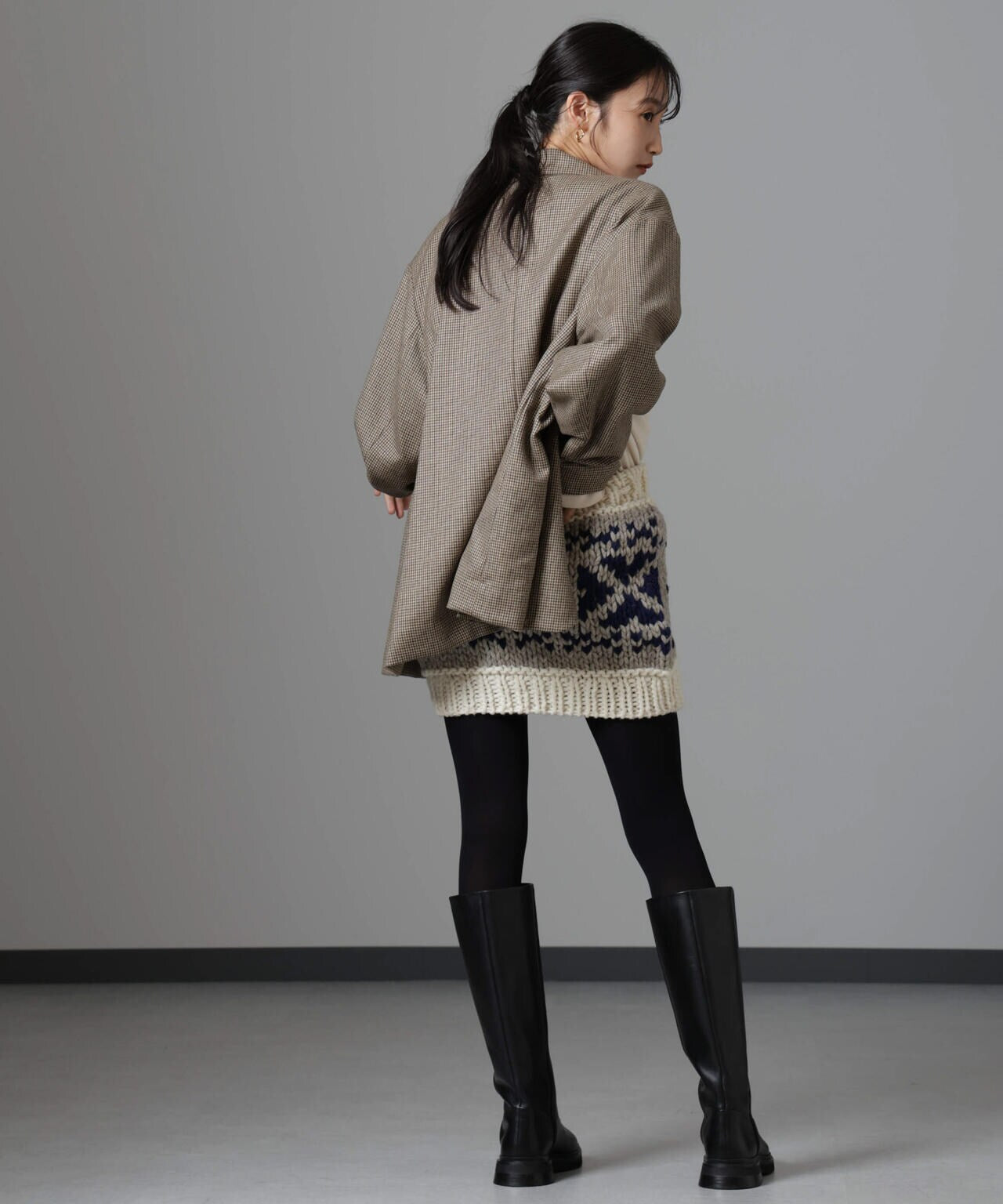 RhodolirioN/Oversized Jacket - Houndstooth 6714216010