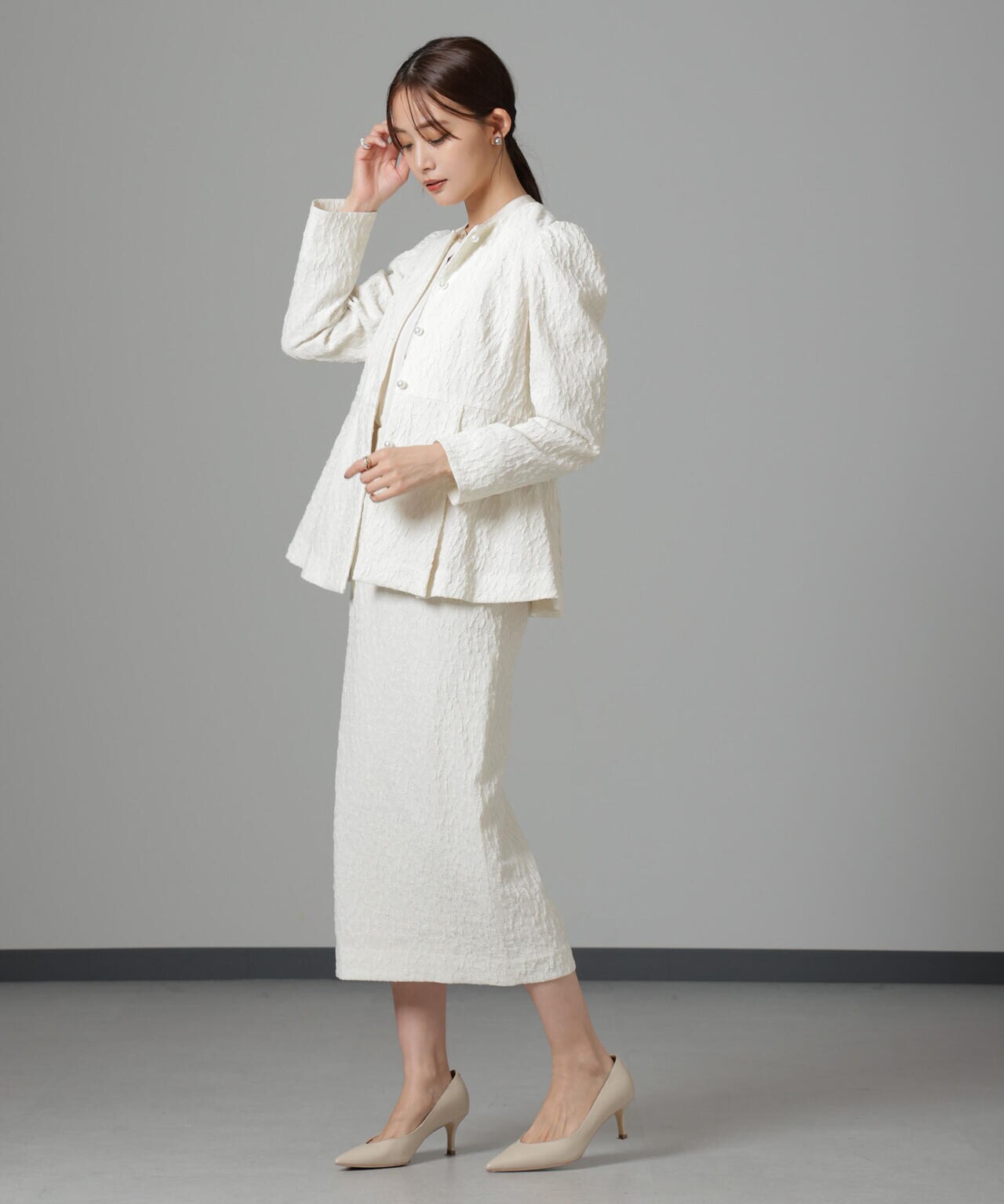 troisiemechaco / パフィー ジャガード ブラウス ジャケット