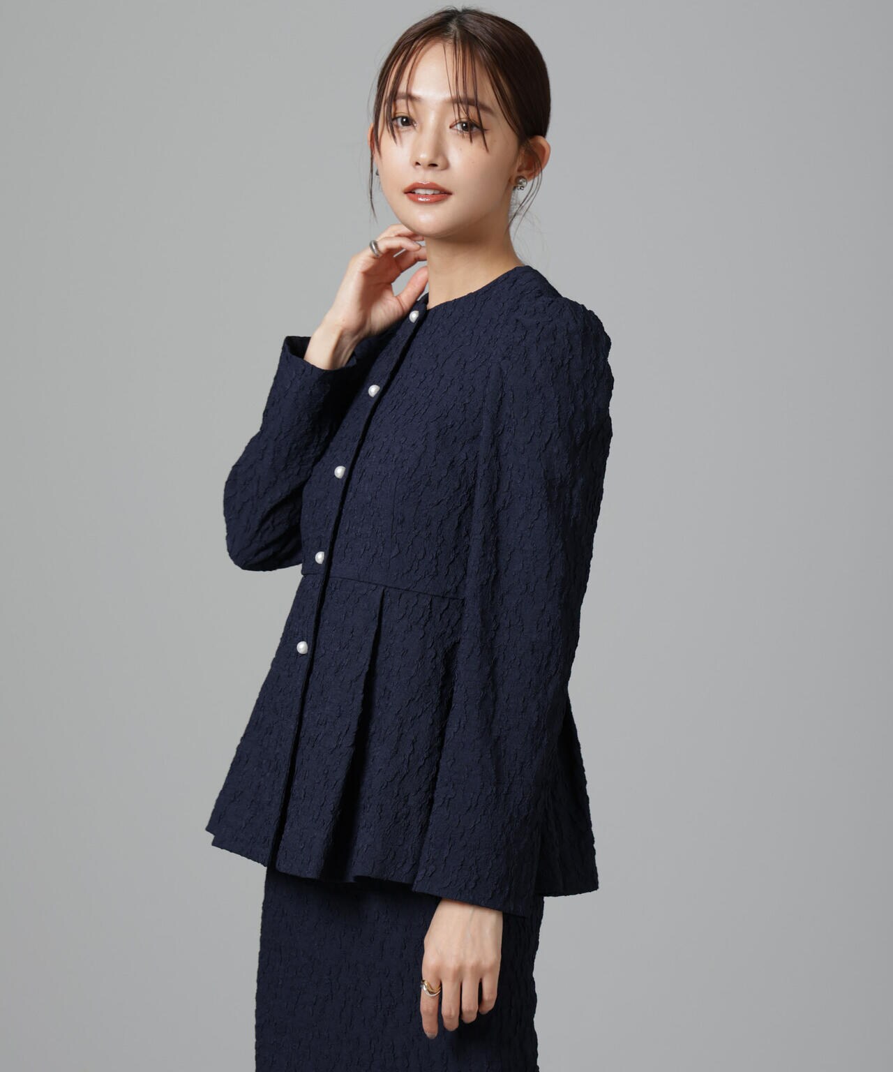 troisiemechaco / パフィー ジャガード ブラウス ジャケット