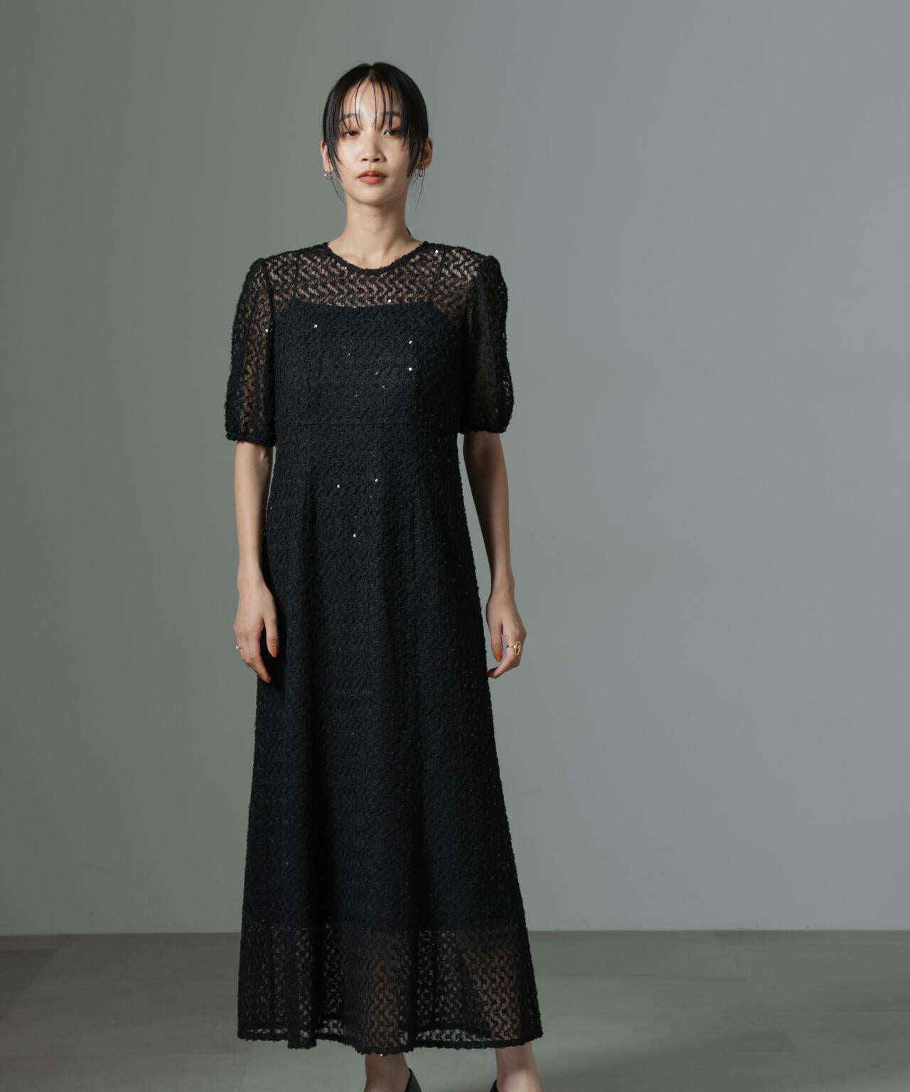 kaene/スパンコールレースドレス 6714219031