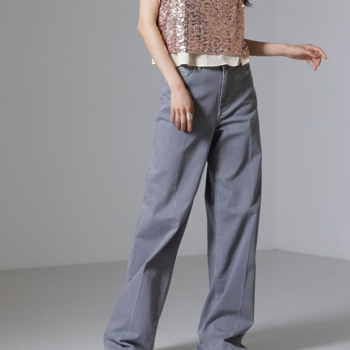 【BAUM UND PFERDGARTEN】国内発送★レオパードパンツ Baum und Pferdgarten / Grey Denim パンツ