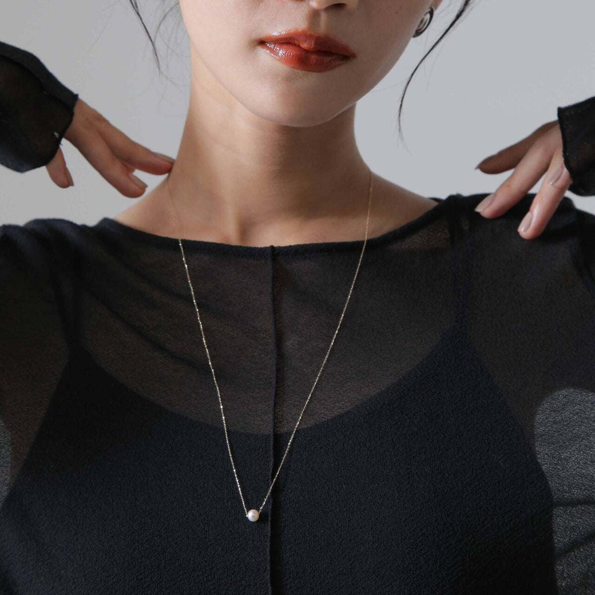 les bonbon / adjustable pearl necklace /ネックレス