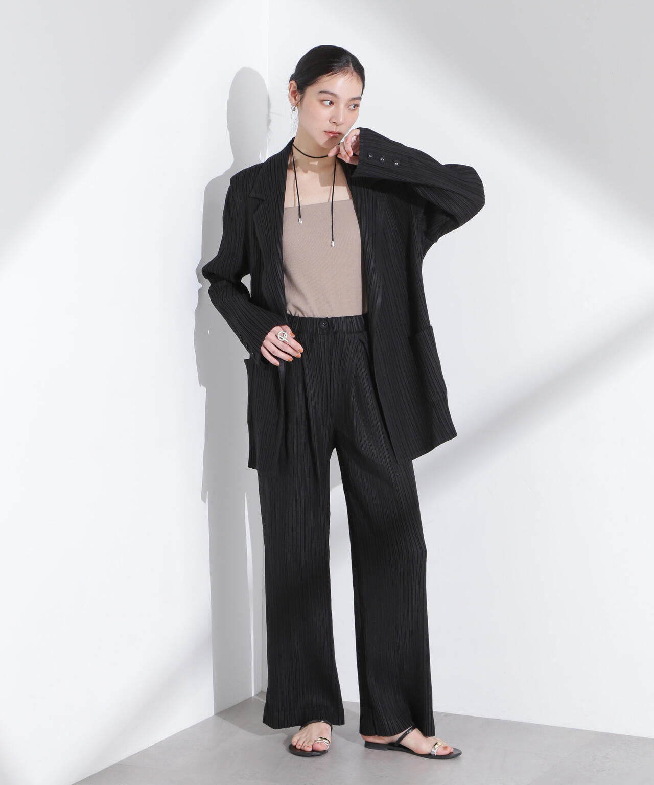 Gongdid Design/Cotton pleated blazer（セットアップ可） 6715116008