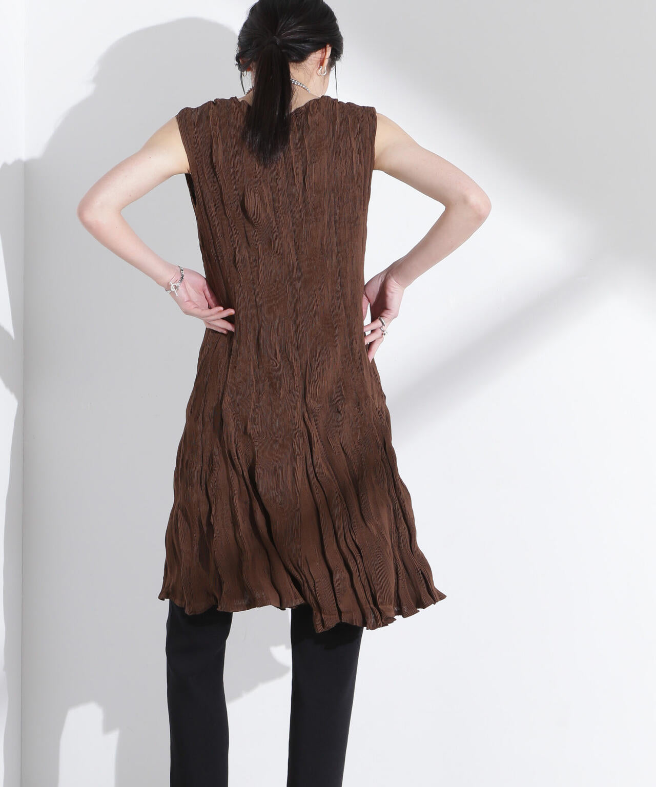 [ Acne Studios ] デルーイーズ フリルデニムミディドレス デニム×チュールフレアキャミワンピース(505265808) | AND