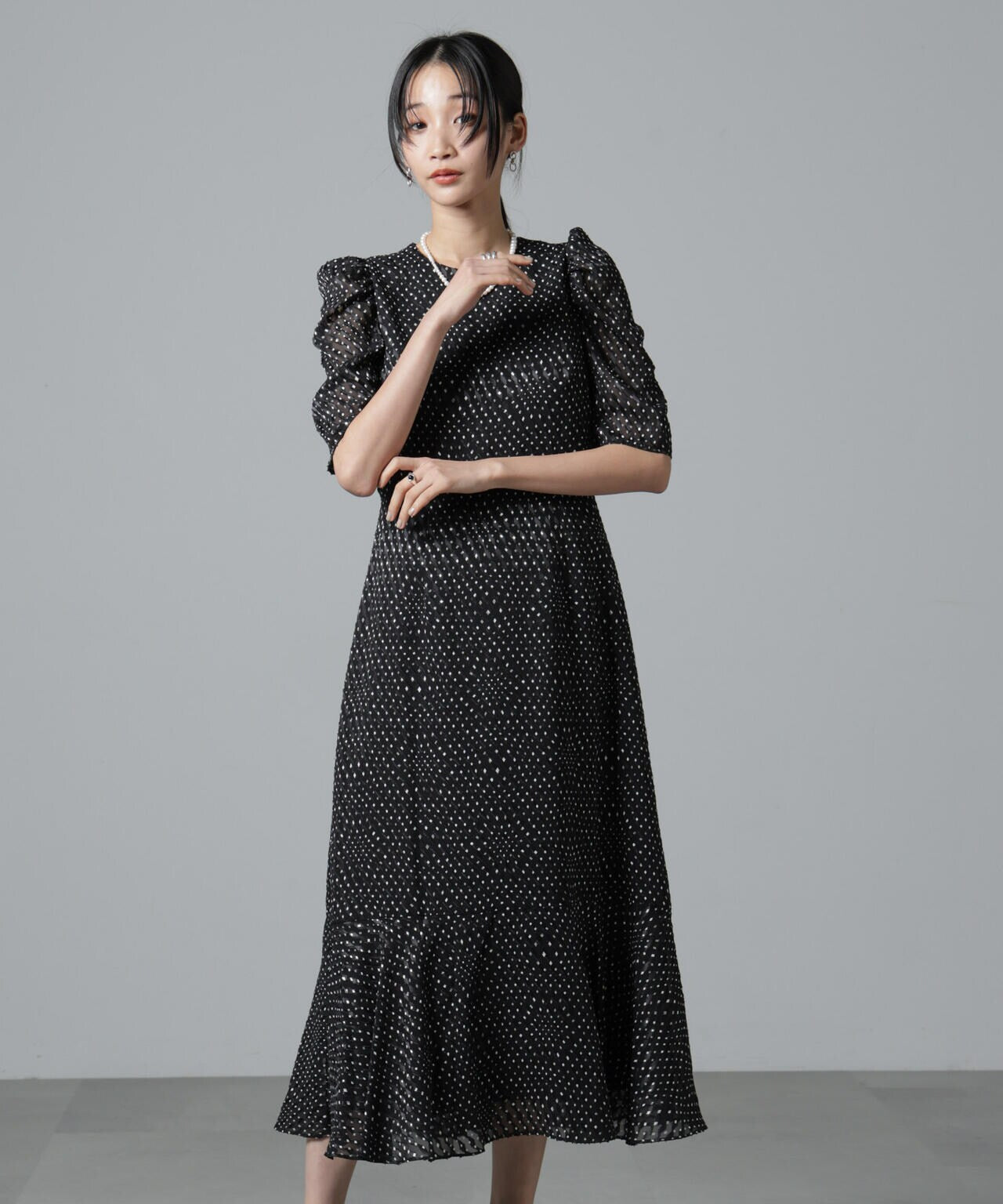 troisiemechaco/カットジャガードワンピース 6715119061