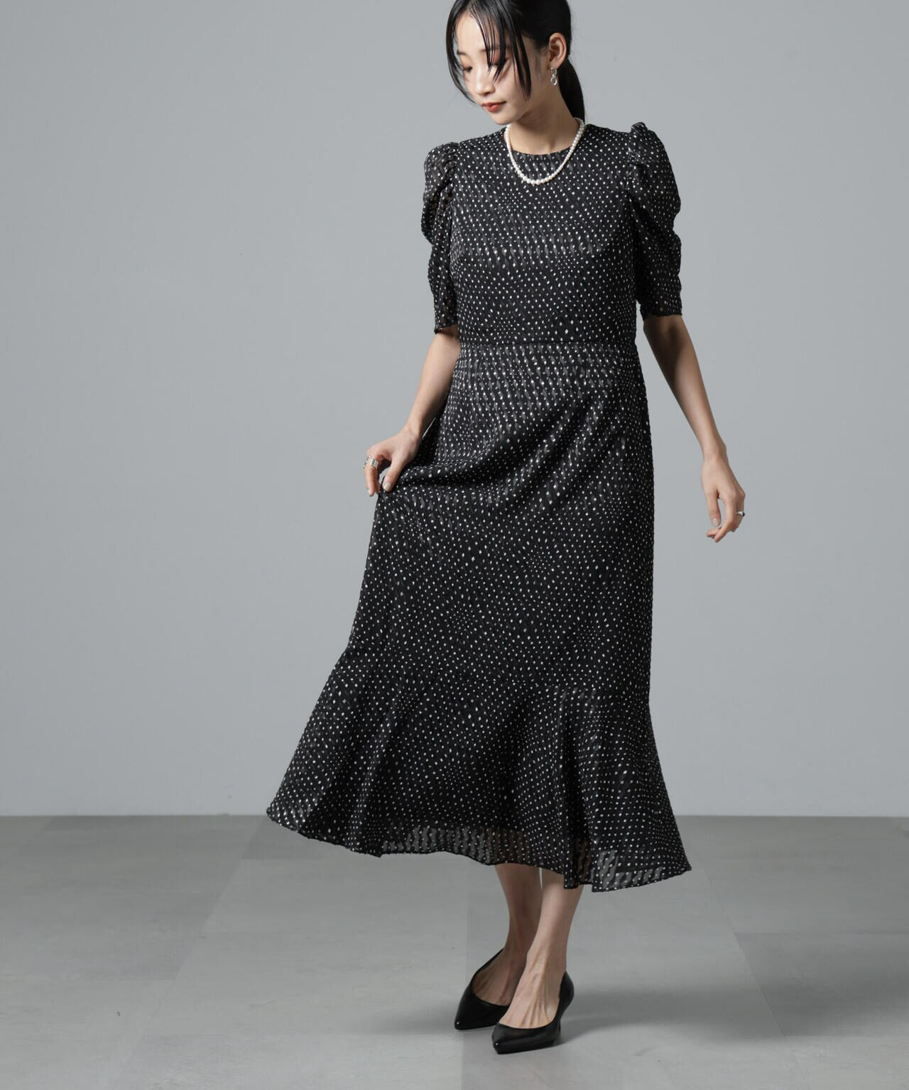 troisiemechaco/カットジャガードワンピース 6715119061