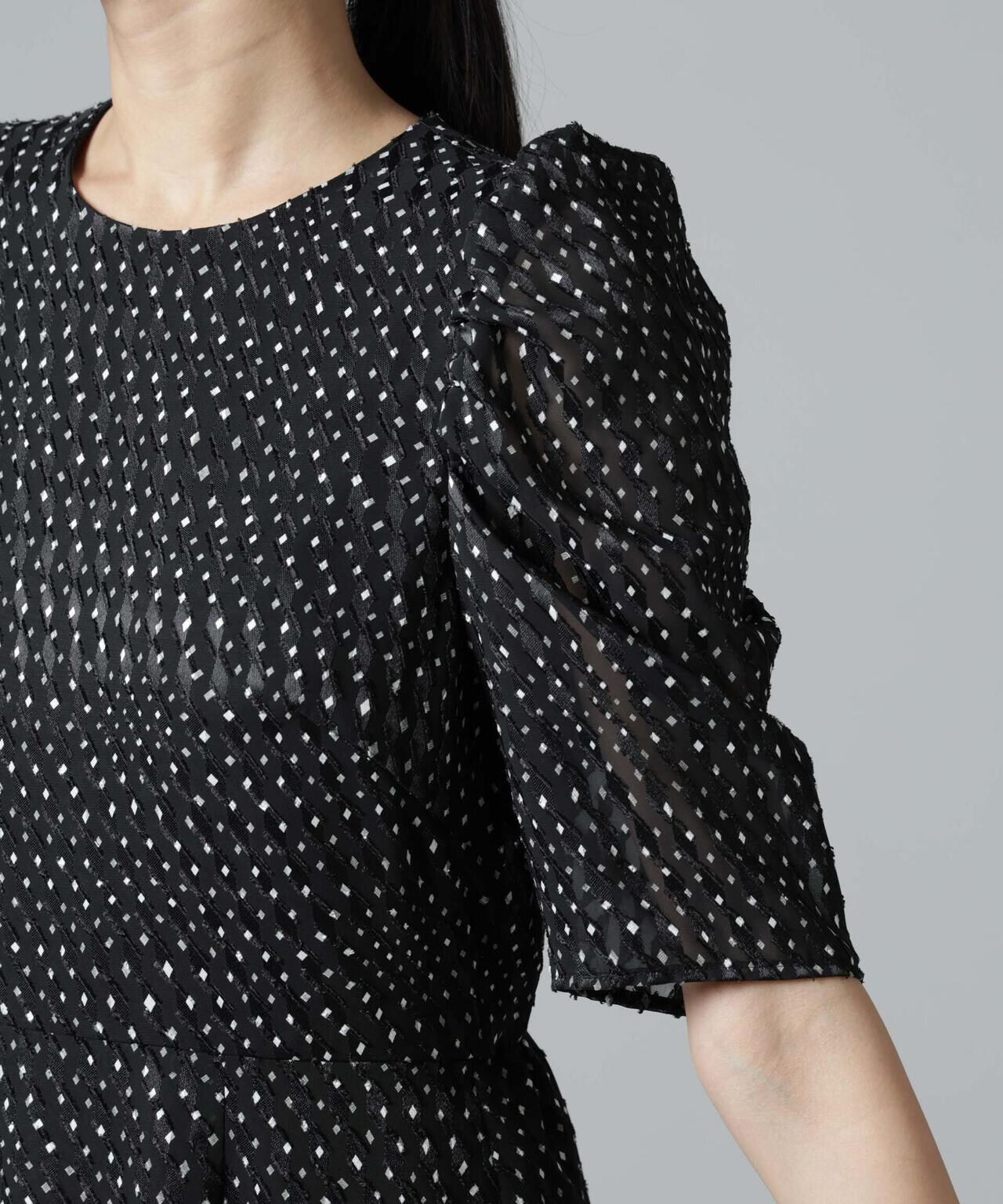 troisiemechaco/カットジャガードワンピース 6715119061