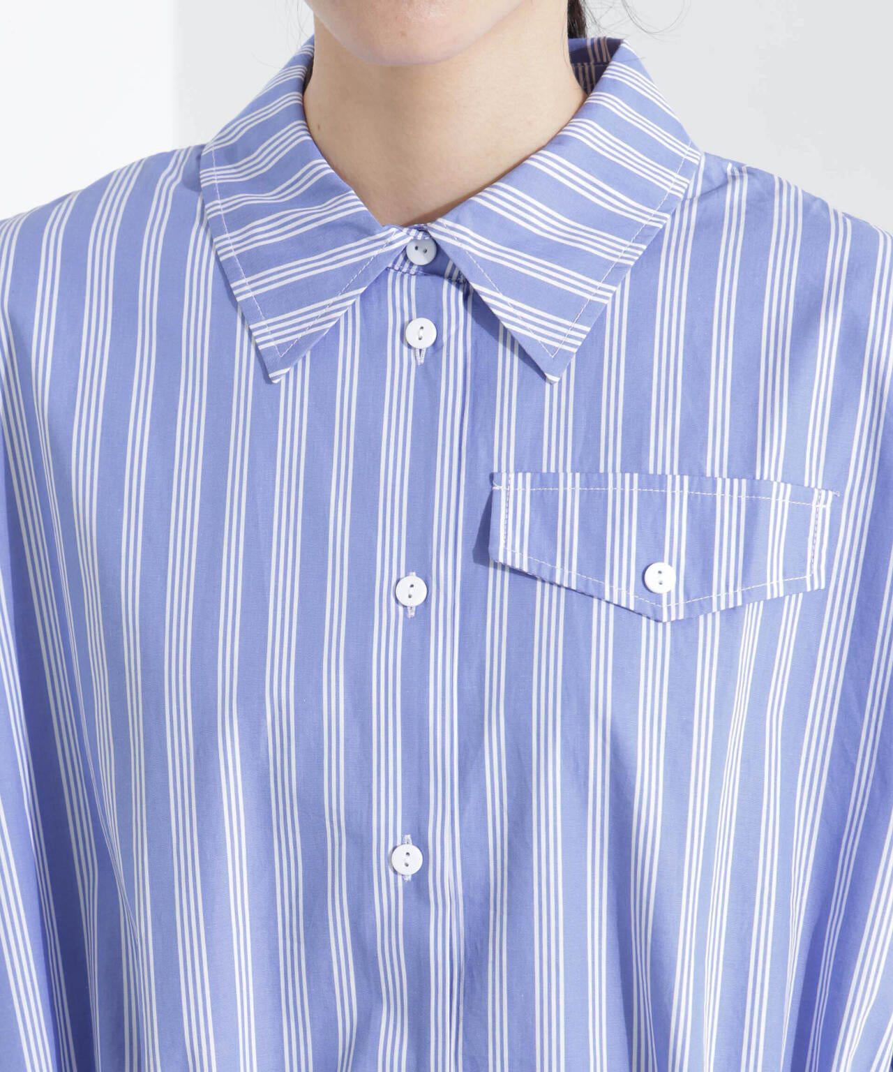 BAUM UND PFERDGARTEN / 長袖シャツ/32/レーヨン/BLU/ストライプ BAUM UND PFERDGARTEN / Cotton Shirting シャツ