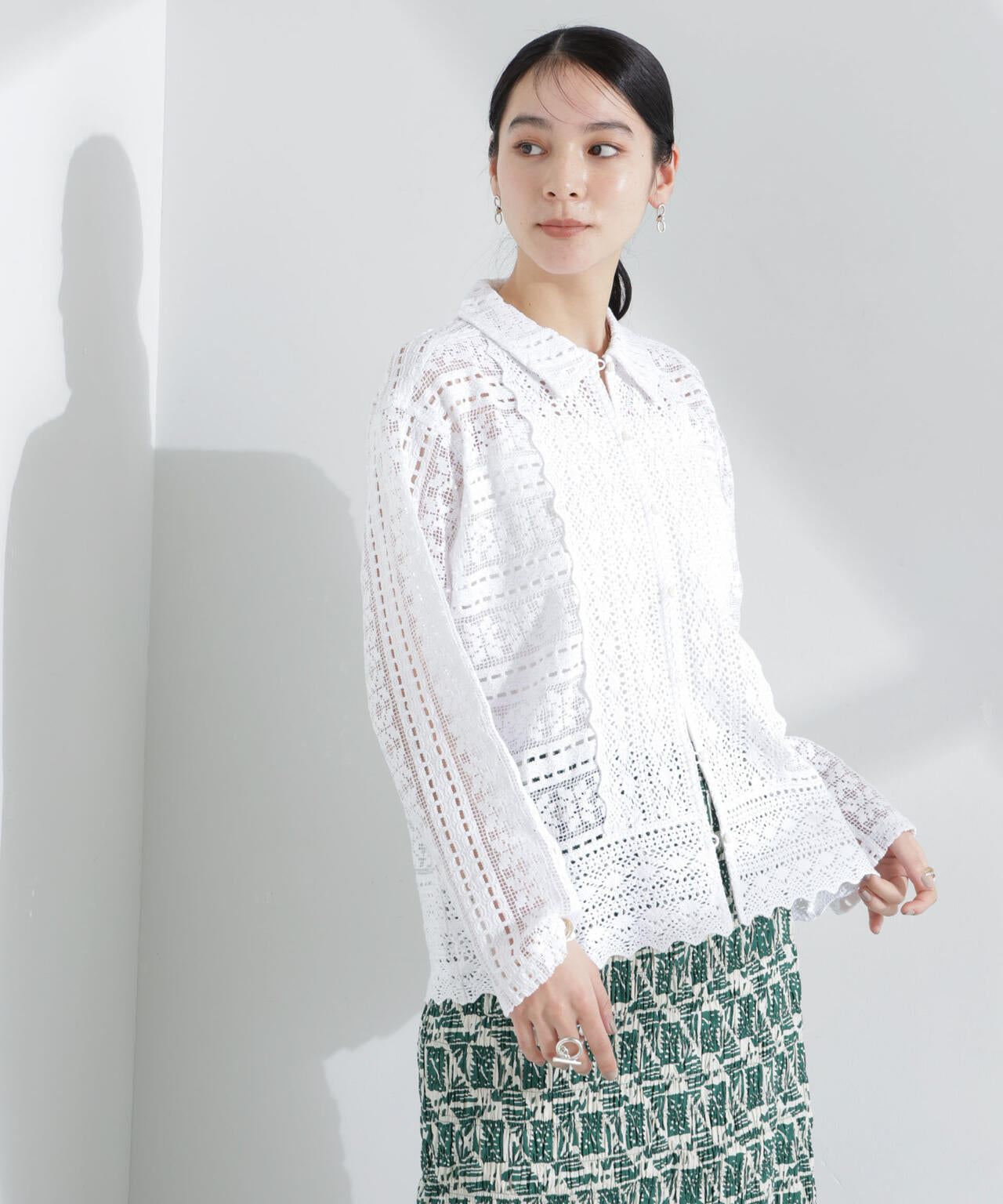 sara mallika　COTTON BORDER LACE TOP レディース Sara mallika / COTTON BORDER LACE TOP