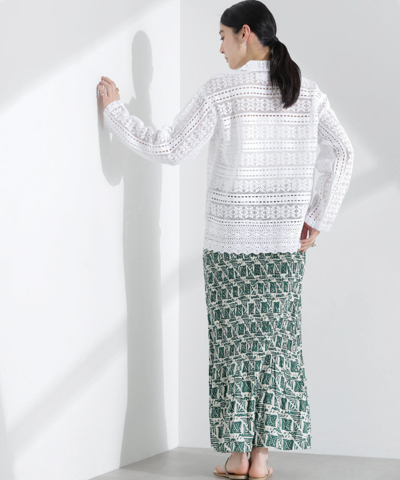 sara mallika　COTTON BORDER LACE TOP レディース Sara mallika】COTTON BORDER LACE