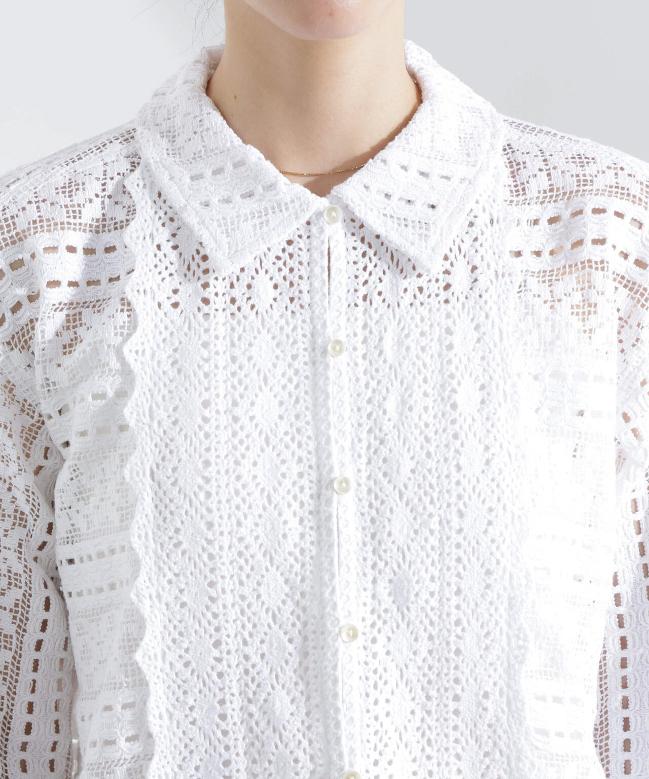 sara mallika　COTTON BORDER LACE TOP レディース Sara mallika】COTTON BORDER LACE