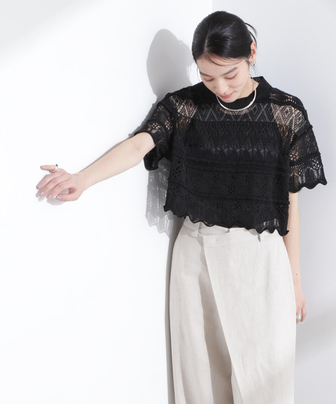 ODAKHA/crazy lace short knit 6715122026