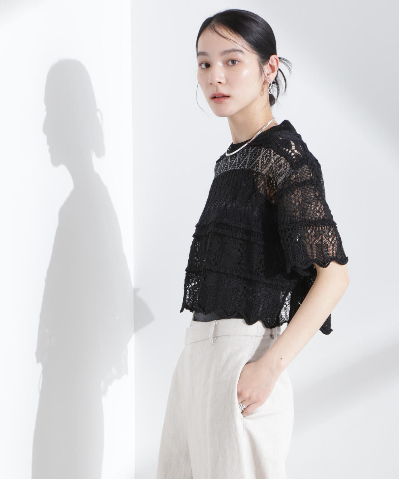 ODAKHA / crazy lace short knit