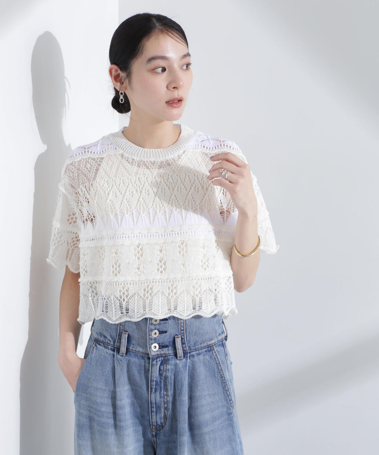ODAKHA/crazy lace short knit 6715122026