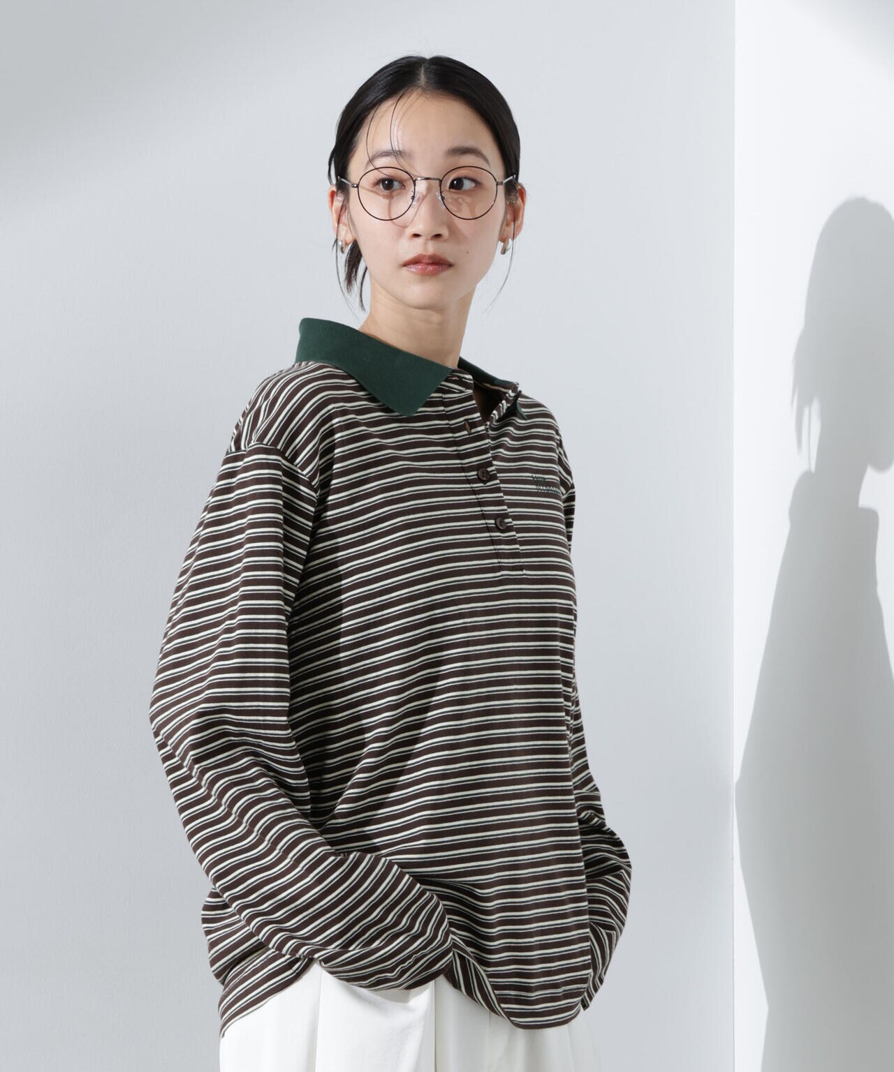 BAUM UND PFERDGARTEN/JEANNI Brown Polo Stripe 6715123087