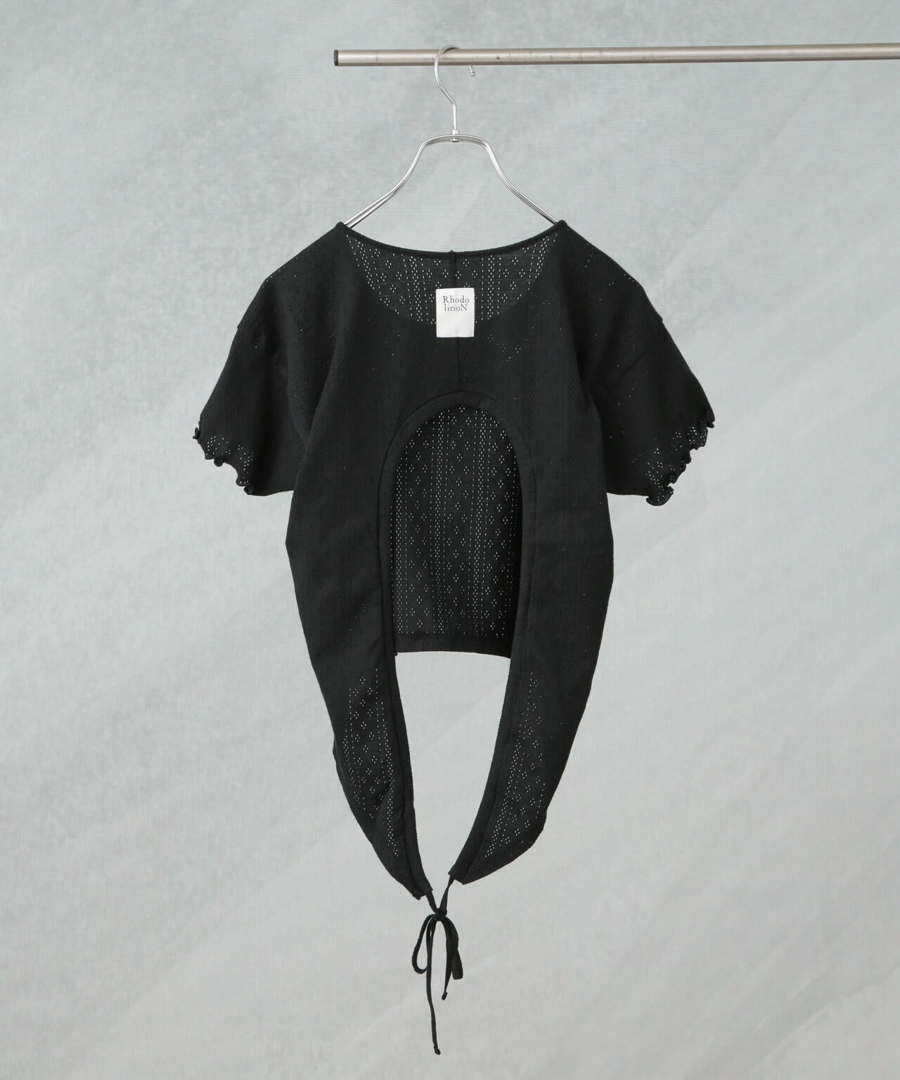 RhodolirioN◆ロドリリオン/長袖シャツ/1/コットン/無地/LN800/ブラック RhodolirioN / Two-way Cape Collar Blouse