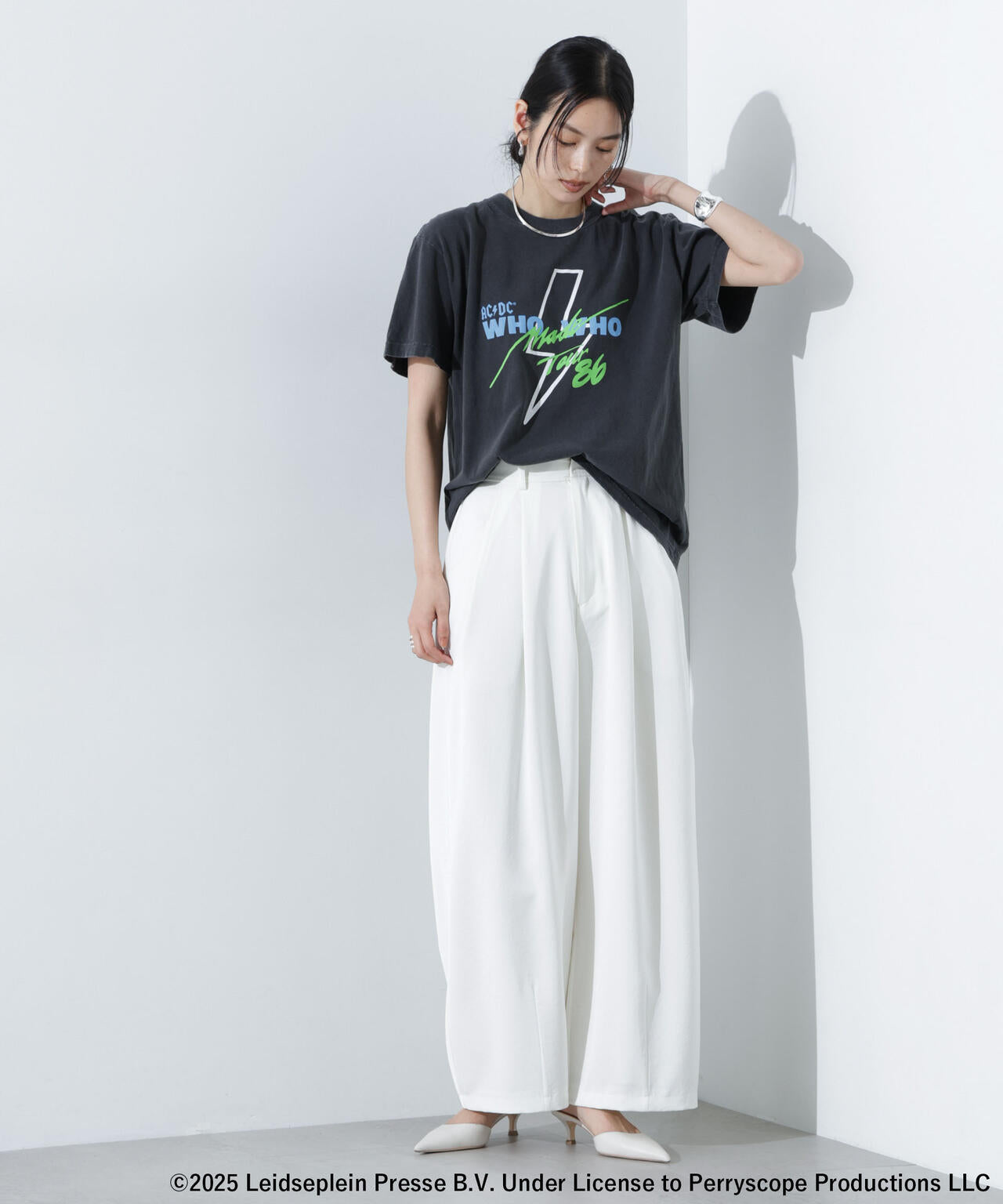 GOOD ROCK SPEED/AC/DC プリントTシャツ チャコール 6715124027