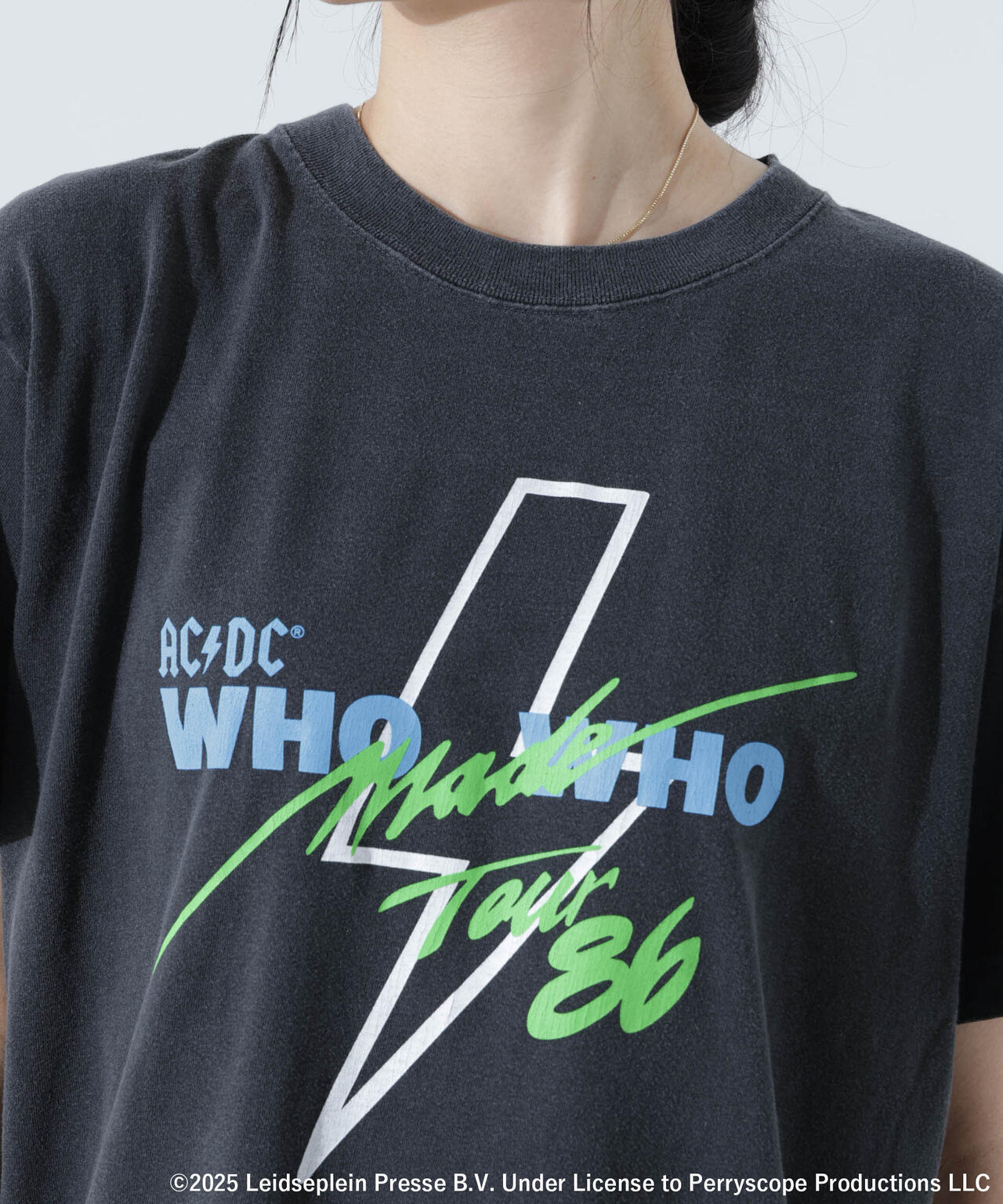 GOOD ROCK SPEED/AC/DC プリントTシャツ チャコール 6715124027