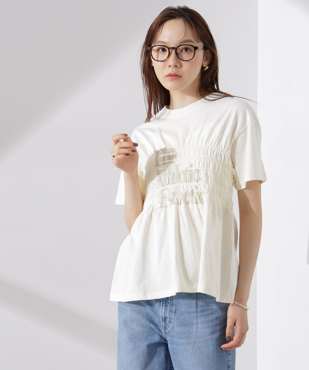 RUSSELL ATHLETIC／別注 Jersey Shirring T RUSSELL ATHLETIC / 別注 Jersey Shirring T