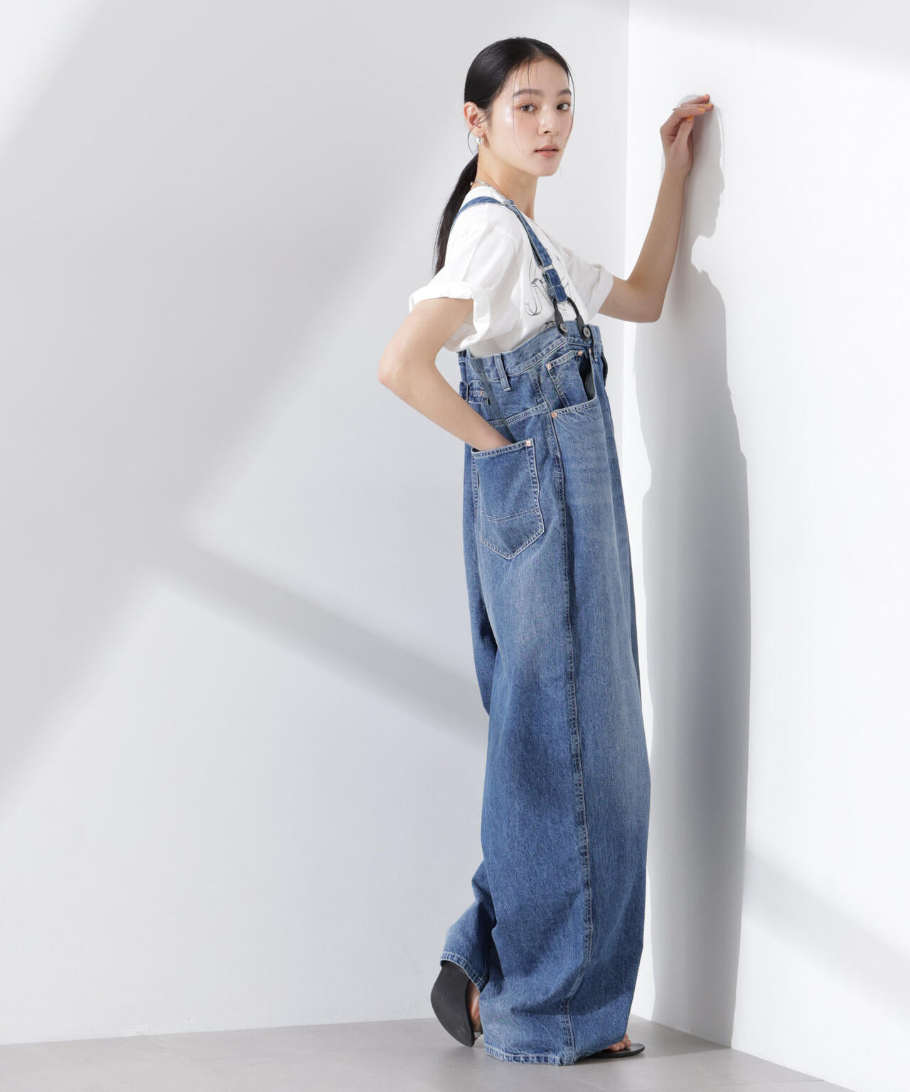 RhodolirioN / 5Pockets Suspender Pants Denim