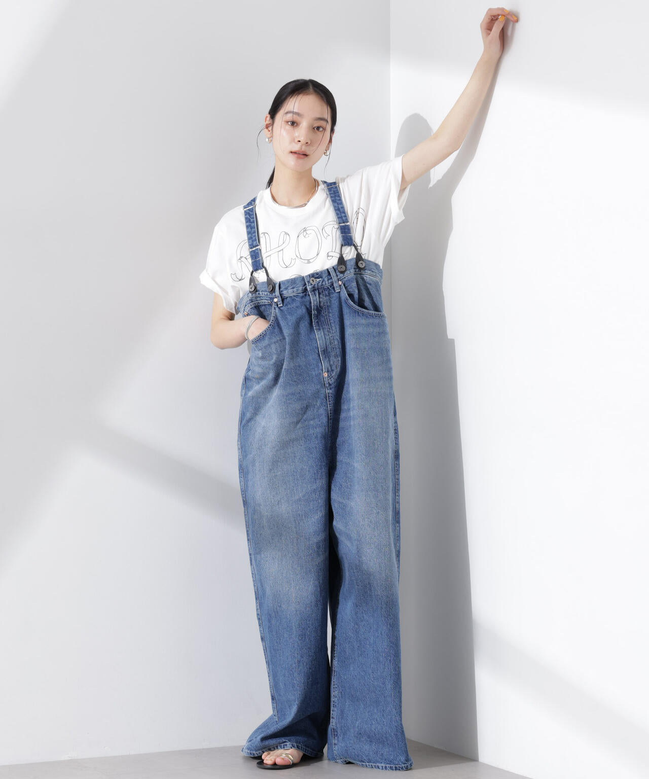 RhodolirioN / 5Pockets Suspender Pants Denim