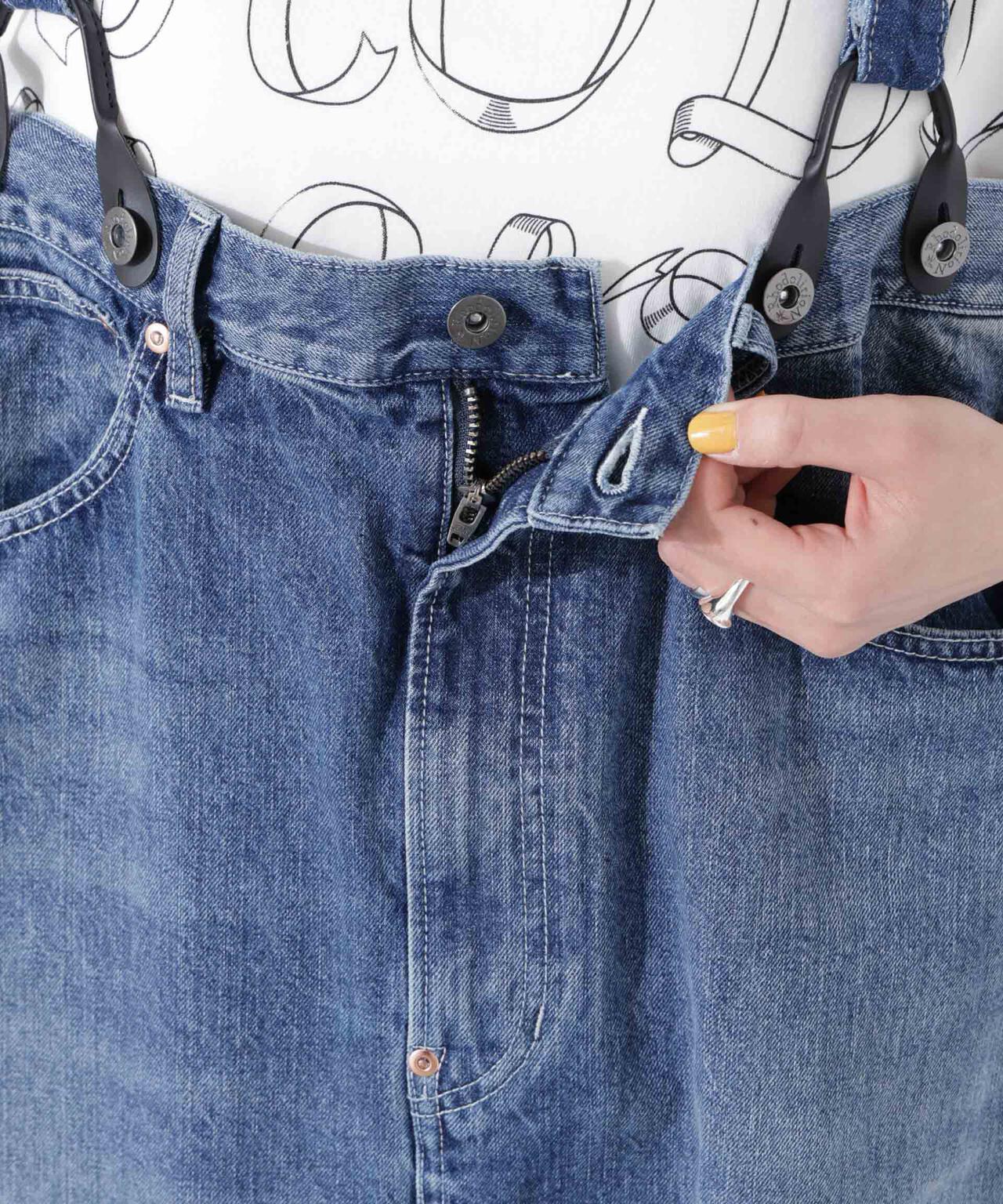 ★RONRON★★新作・25SS★スタープリント デニムパンツ mizuiro ind｜ディストレスト ハイウエスト デニム パンツ 1