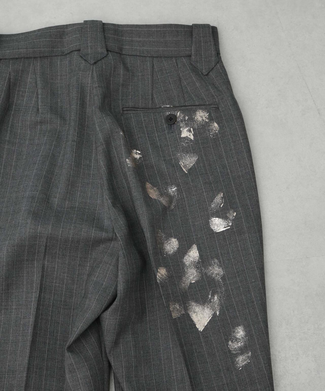 ANTHEM A / WOOL STRIPE WESTERN SLACKS 