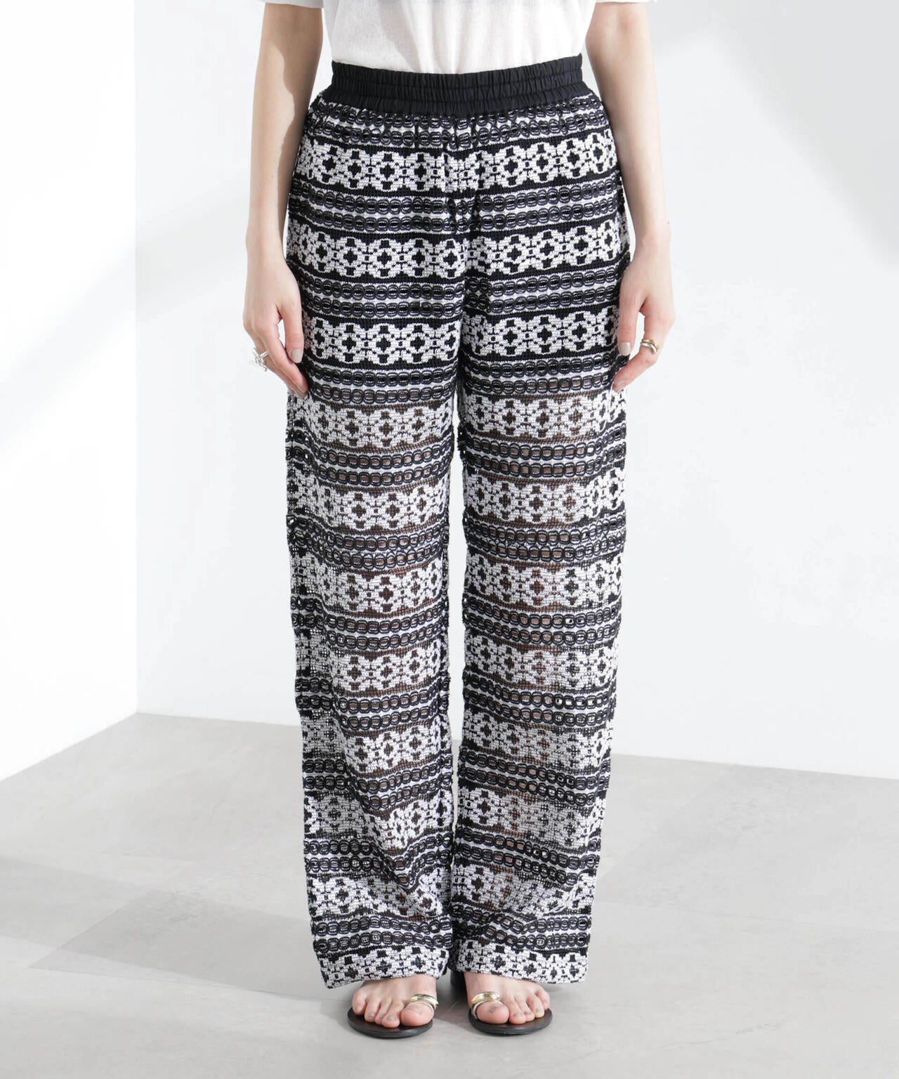サラマリカ　アラビアンパンツ Sara mallika / COTTON BORDER LACE PANTS