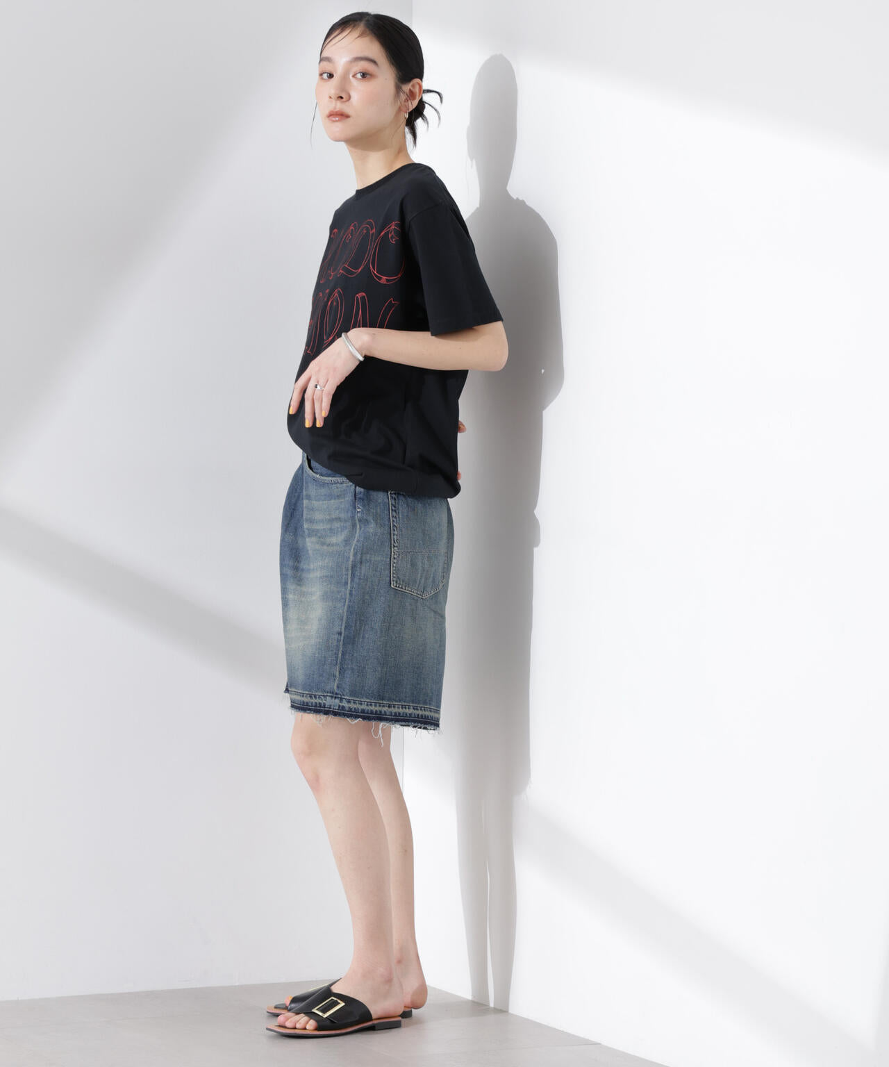RhodolirioN/5Pockets Huge Shorts - Denim 6715128002