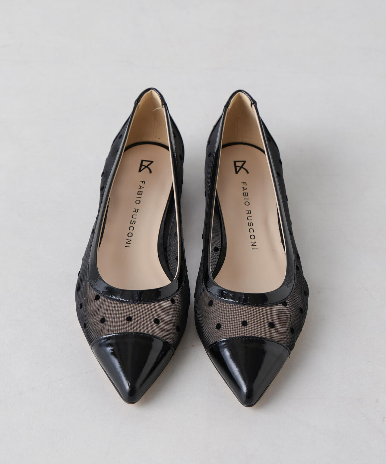 FABIO RUSCONI / メッシュドット ポインテッド パンプス