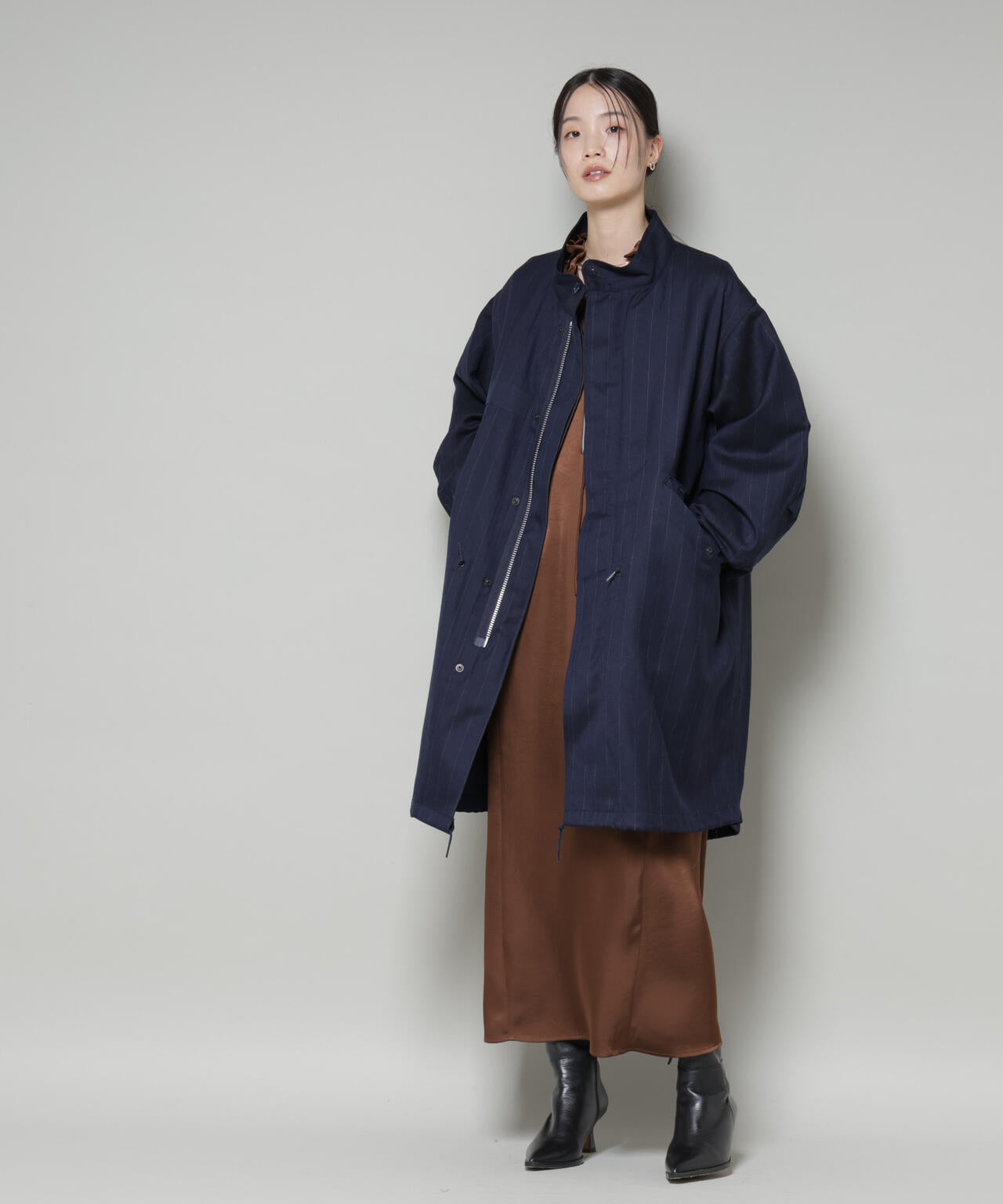 ANTHEM A/STRIPE MILITARY OVER COAT 6715211056