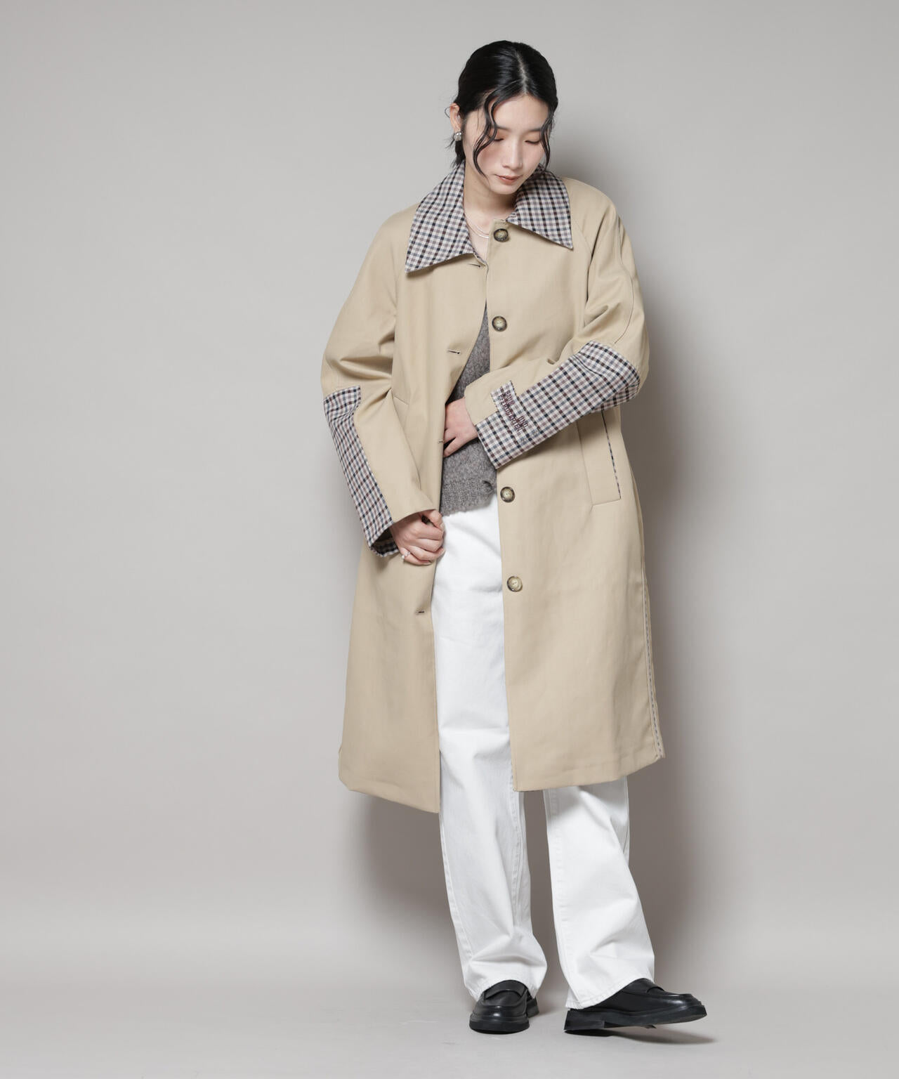 BAUM UND PFERDGARTEN/Bonded Cotton ステンカラーコート 6715211057