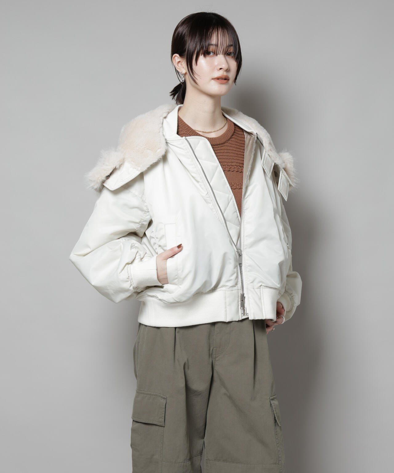 upper hights/THE U-2 HOODIE OFF WHITE