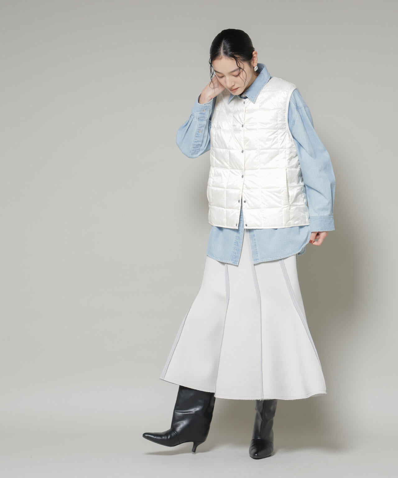 TAION/クルーネックボタンダウンベスト 6715214008