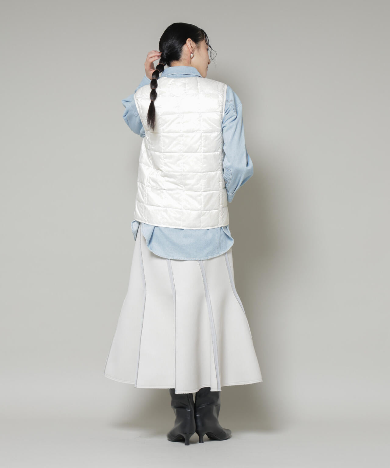 TAION / クルーネック ボタン ダウンベスト