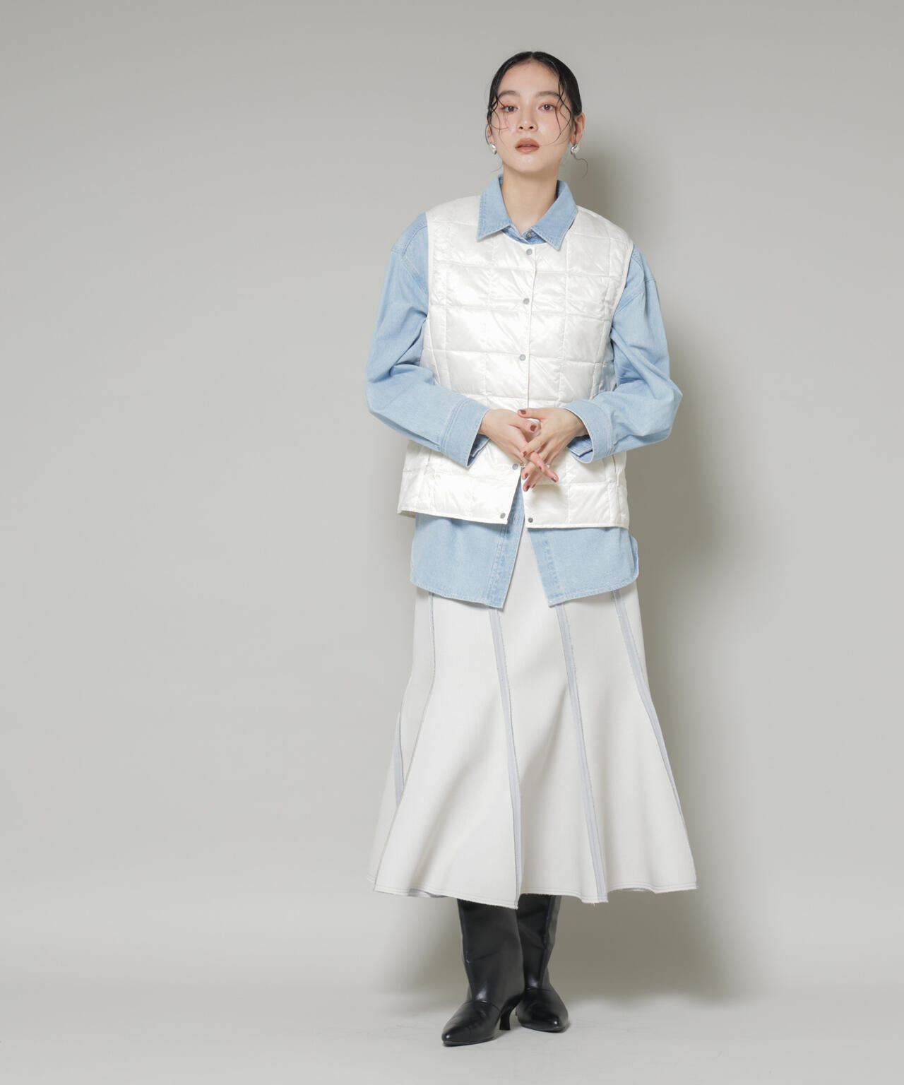 TAION/クルーネックボタンダウンベスト 6715214008