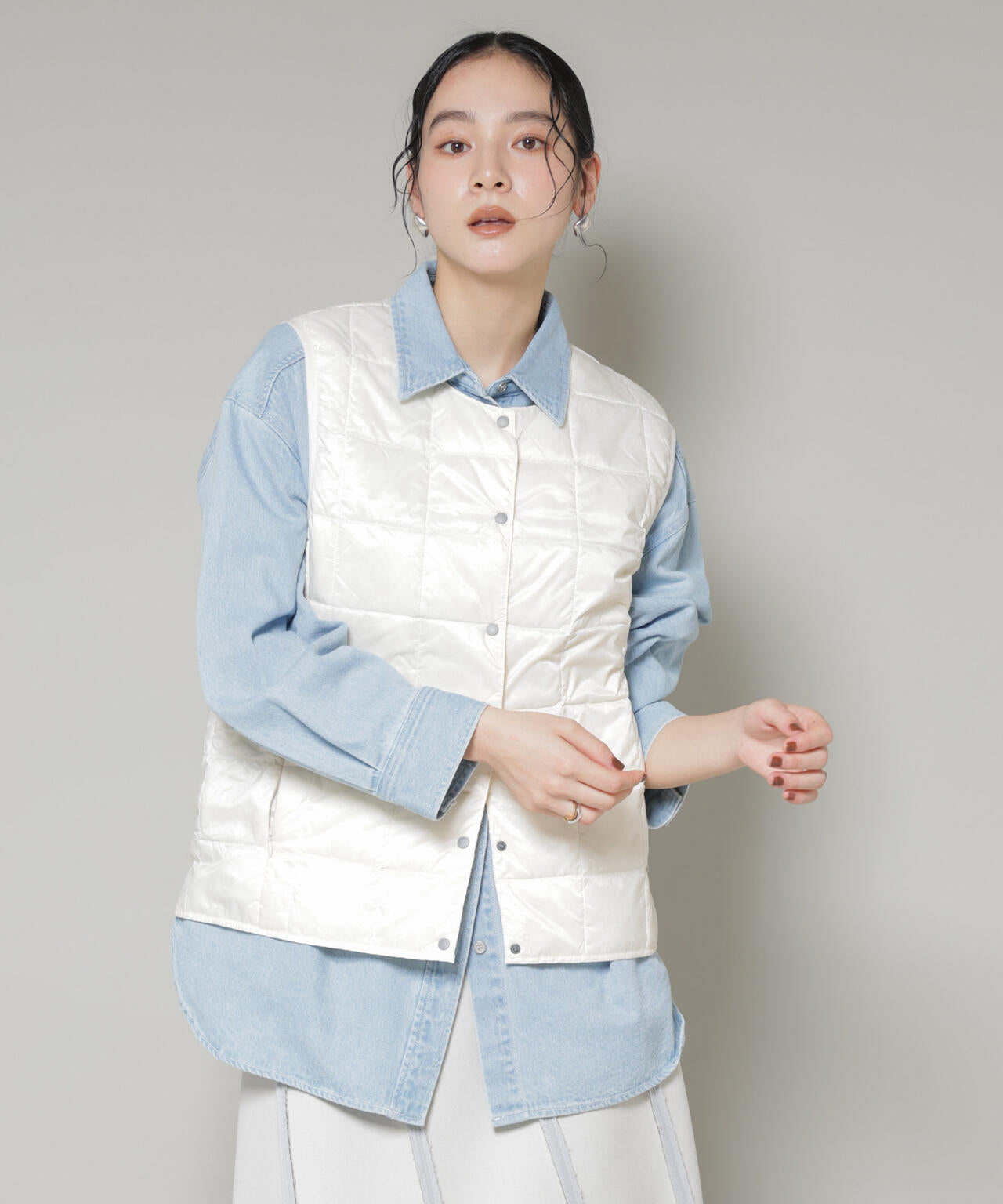 TAION/クルーネックボタンダウンベスト 6715214008